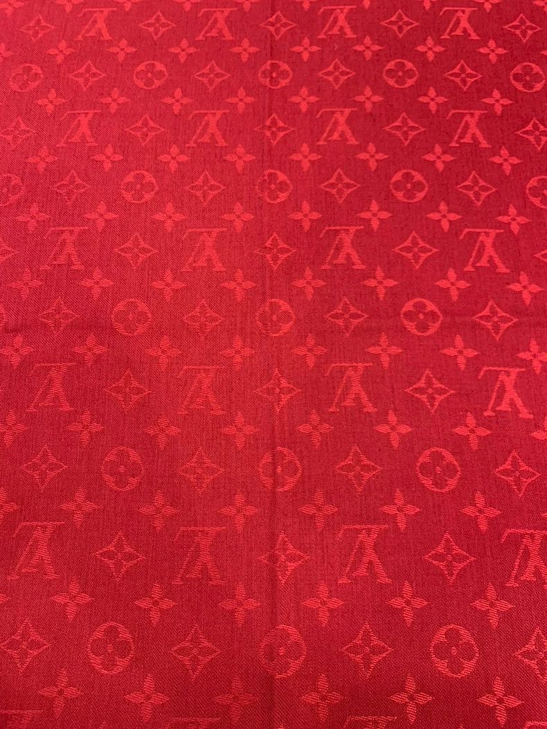 Louis Vuitton Louis Vuitton Red Monogram Silk Scarf- Size ONE SIZE - 4 Thumbnail