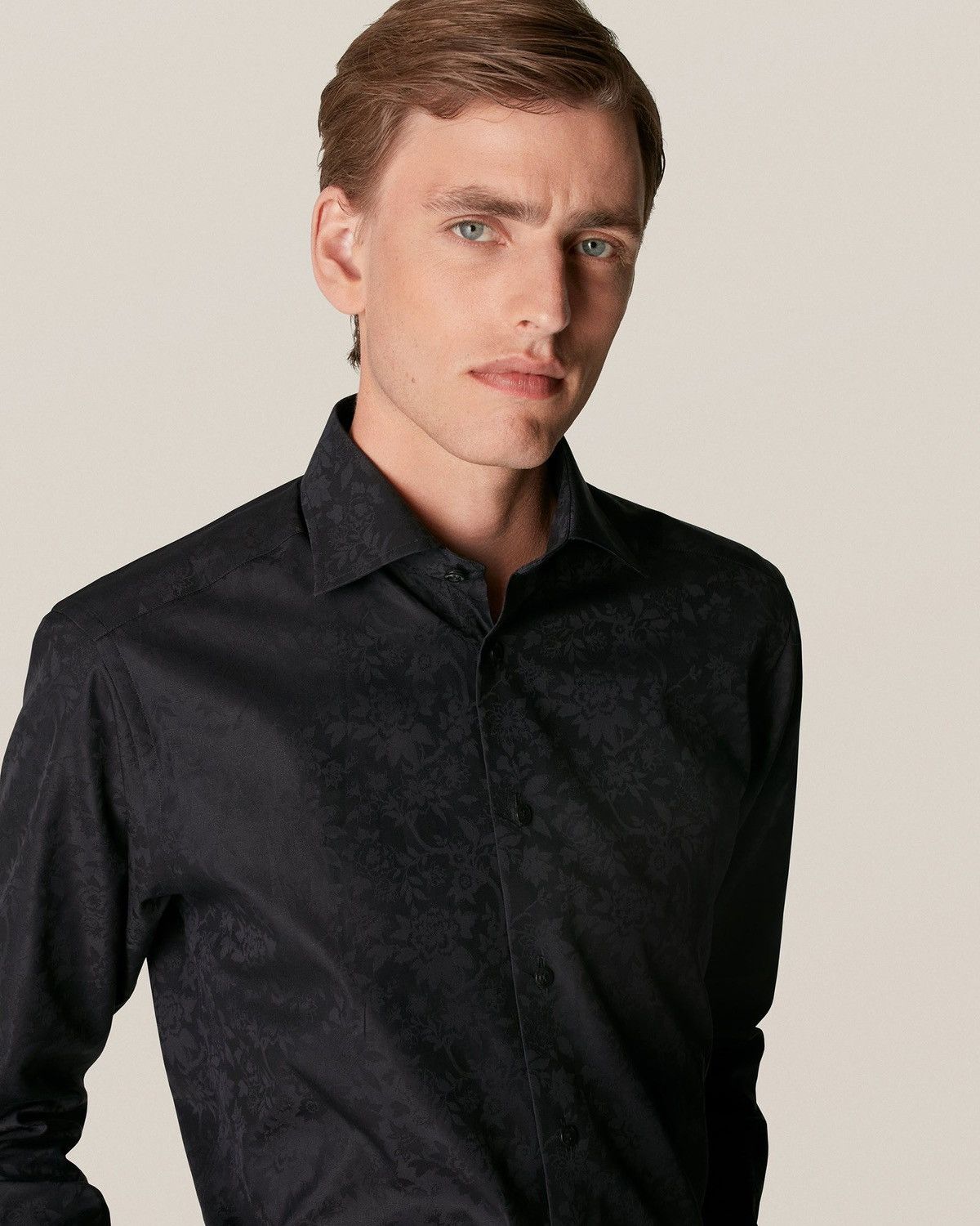 Eton Eton Mens Black Button Up Shirt Floral Luxury RRP $369 Size US XL / EU 56 / 4 - 4 Thumbnail