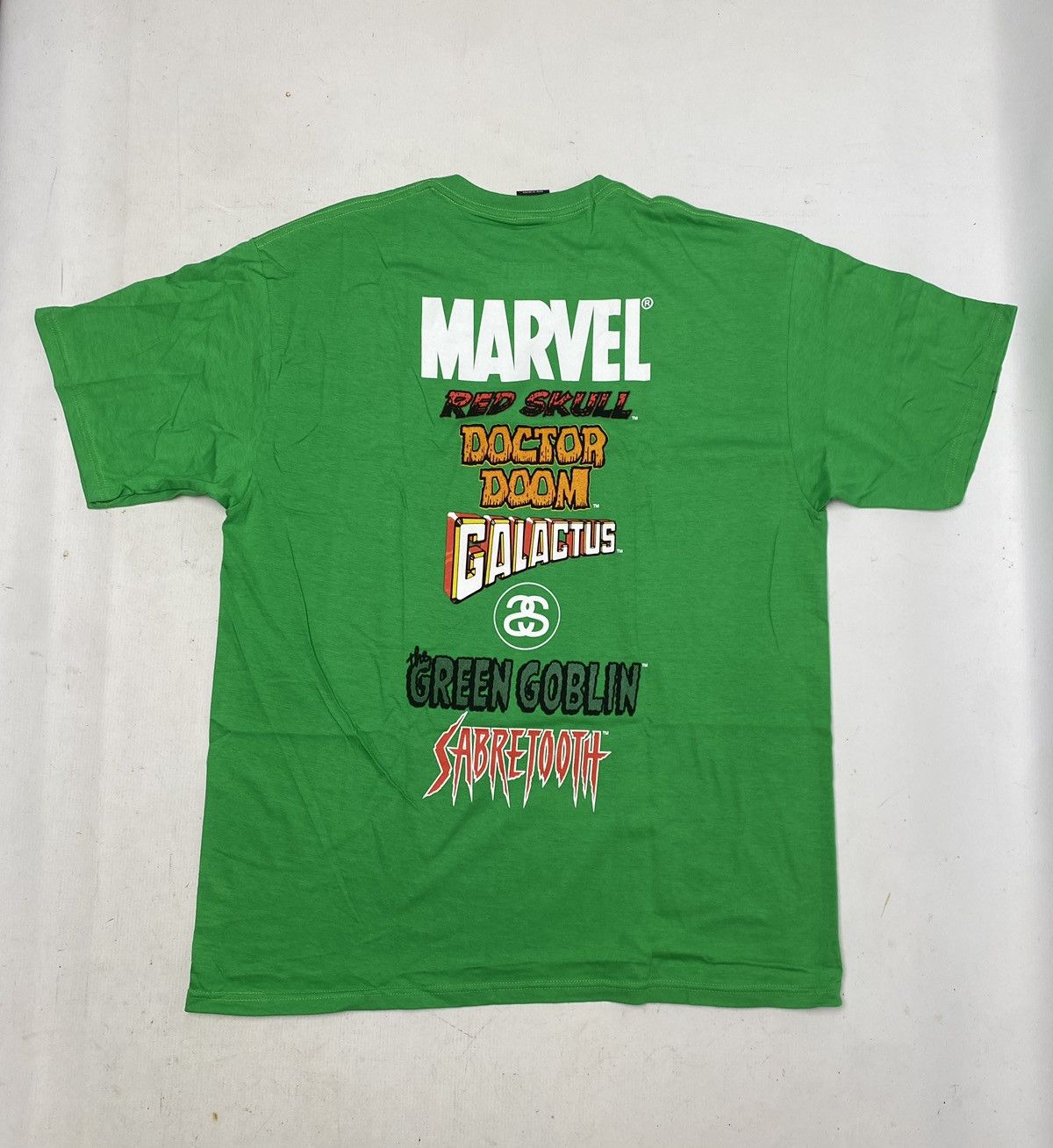 Stussy Marvel X Stüssy World Tour T-shirt, size XL, green new Size US XL / EU 56 / 4 - 6 Thumbnail