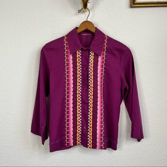 Missoni Missoni White Label Ombre Crochet Button Blouse Size M / US 6-8 / IT 42-44 - 1 Thumbnail