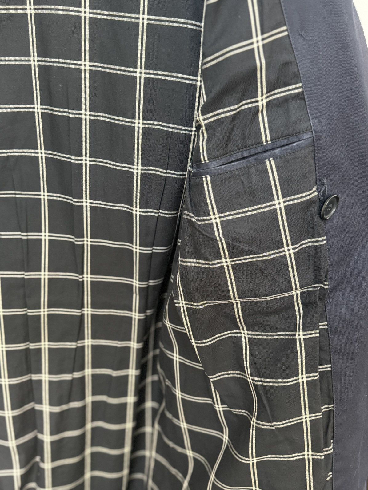 Sandro Sandro Paris Navy Double Breasted Raincoat Leather Details Size M / US 6-8 / IT 42-44 - 17 Thumbnail