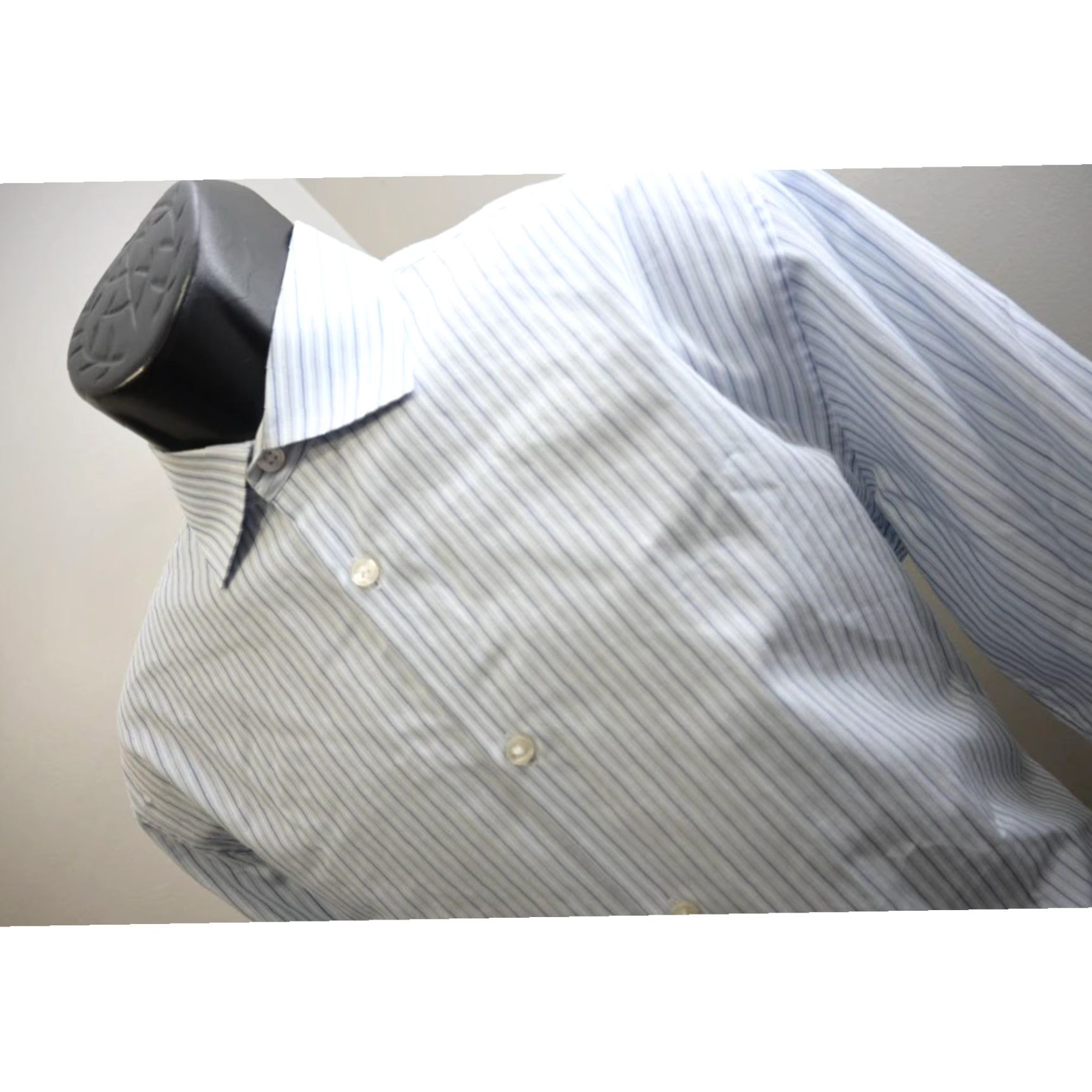 John Varvatos Striped Button Down Shirt White store Collared Long Sleeve Size 16 1/2