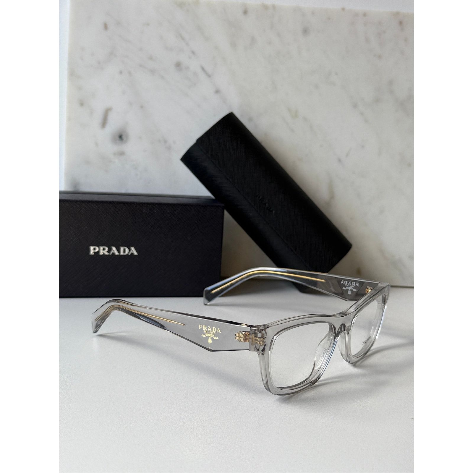 Prada NEW Prada PR B01V Clear Cat Eye Eyeglasses Frames Size ONE SIZE - 5 Thumbnail