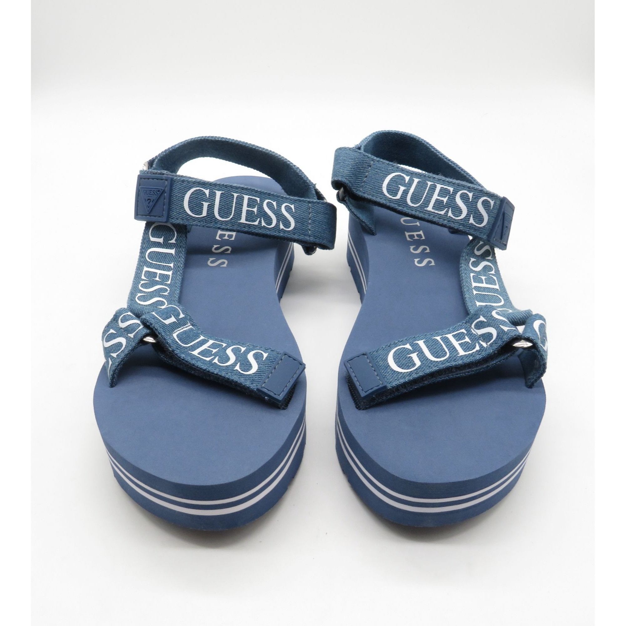 Guess Guess Womens Platform Sandals Medium Blue Fabric Size 9M Adj Size US 9 / IT 39 - 2 Thumbnail