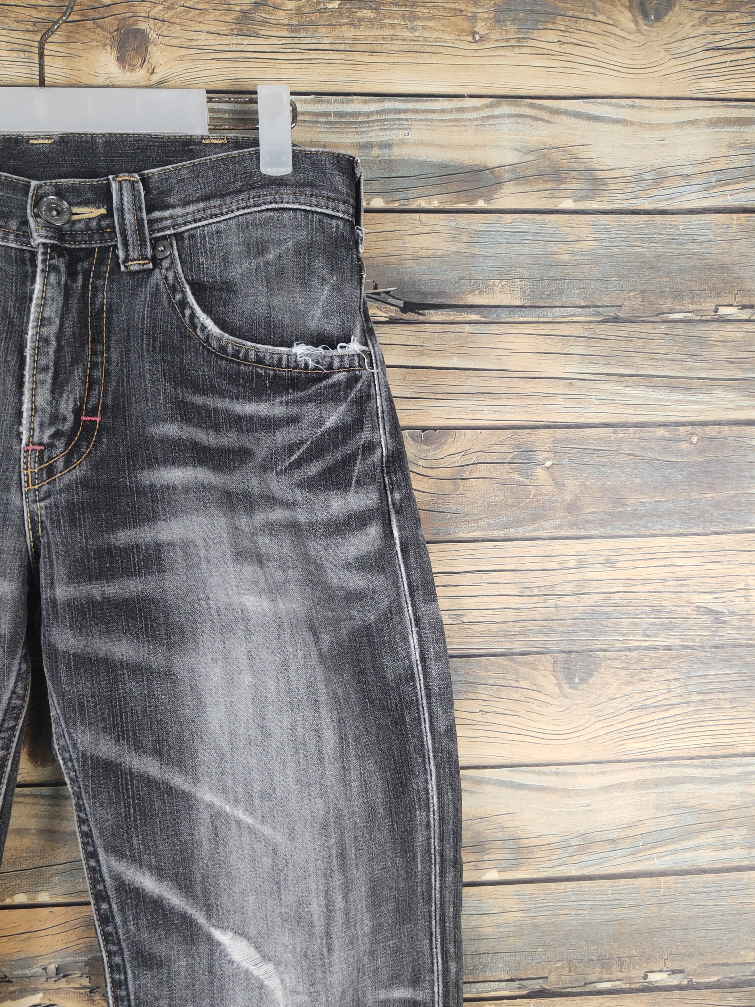 Vintage Wrangler Black Distressed Ripped denim Jeans #W1602 Size US 30 / EU 46 - 5 Thumbnail