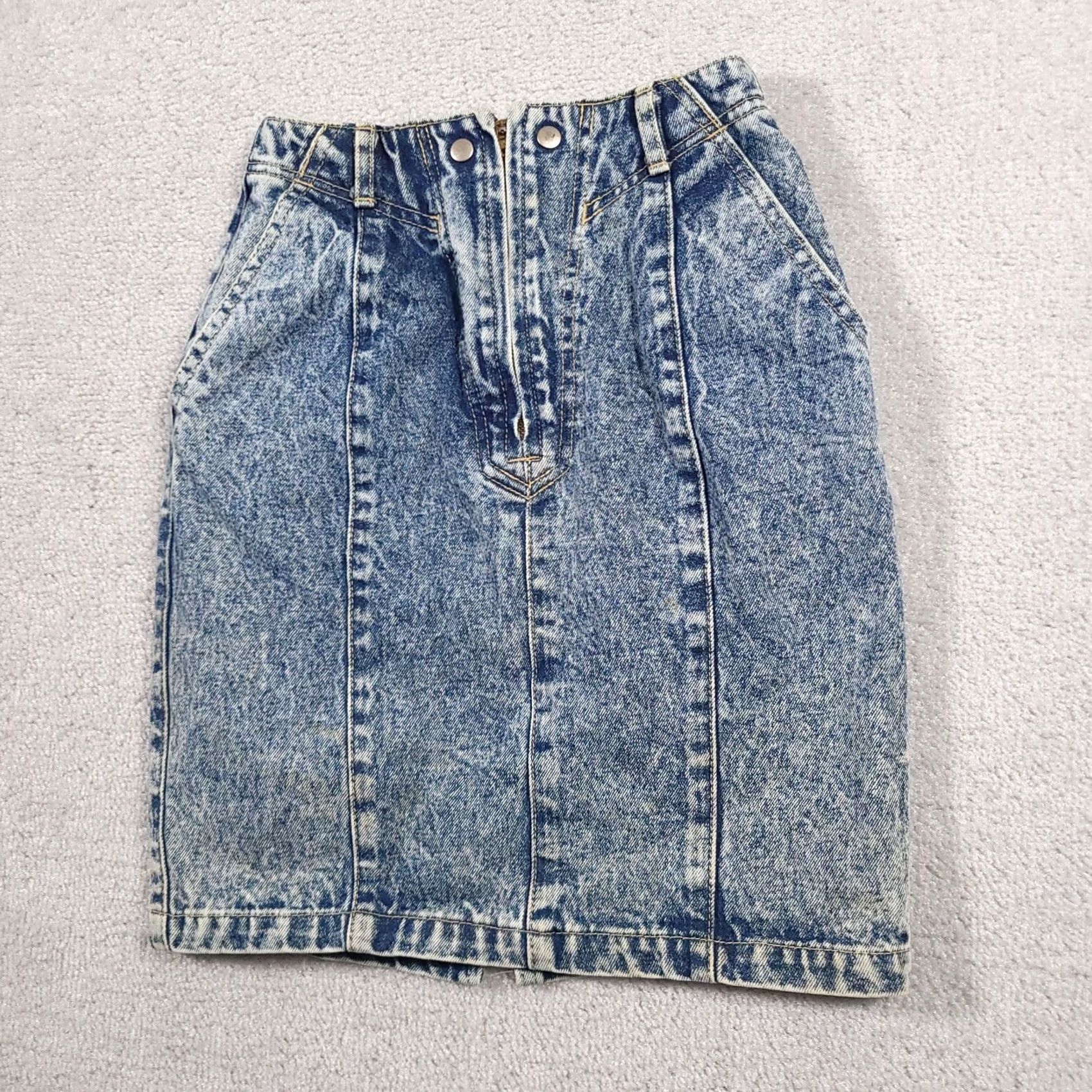 J Brand VINTAGE Sweet Camel Denim Mini Skirt Women's Juniors 00 22X18 Y2K Acid Wash Pocket Short Blue Cotton Denim 90s Festival Retro 00s 00s Girls Size 24" / US 00 / IT 34 - 2 Thumbnail