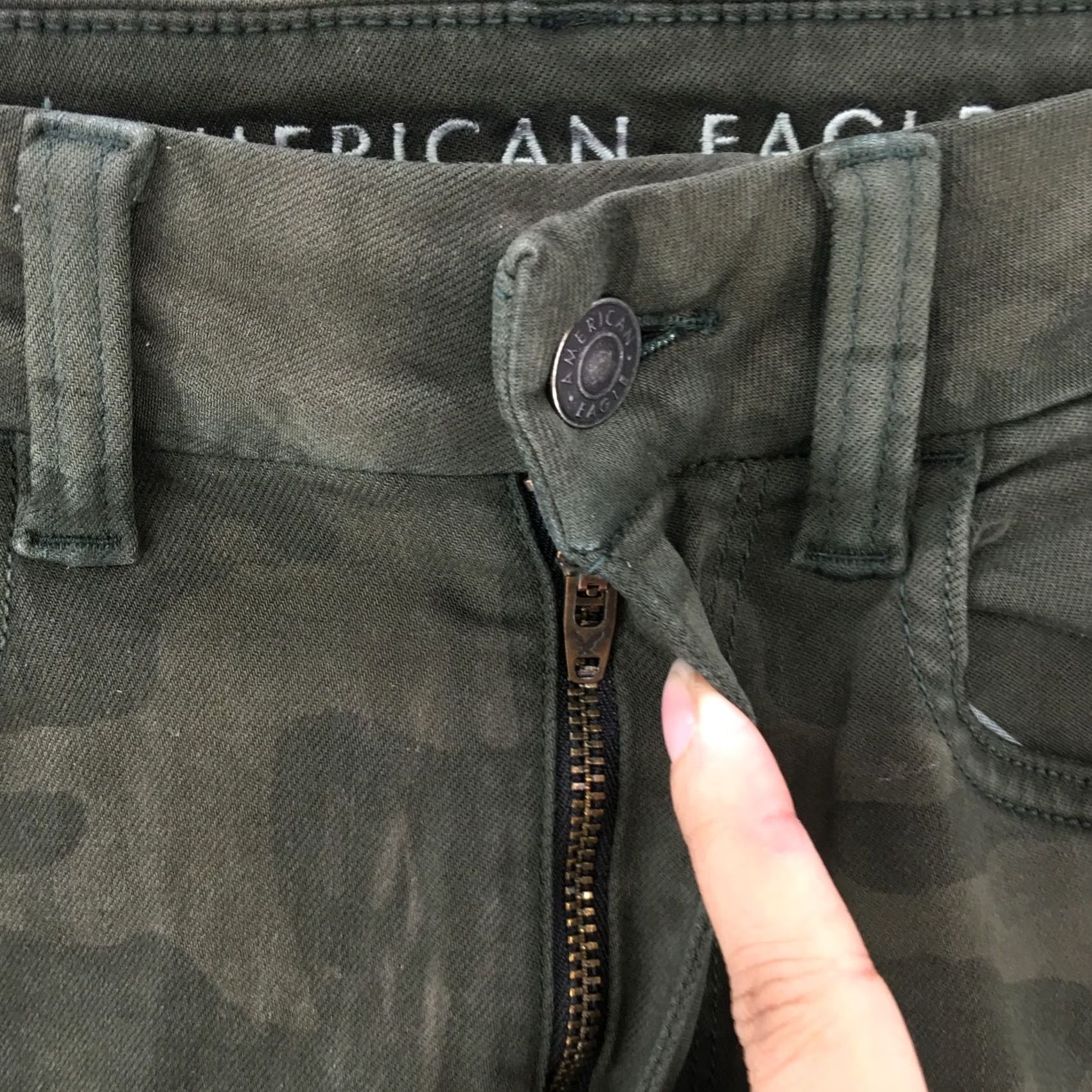 American Eagle Outfitters American Eagle Outfitters Next Level Stretch Curvy Super Hi-Rise Jegging Womens 4 Reg Green Size 27" / US 4 / IT 40 - 4 Thumbnail