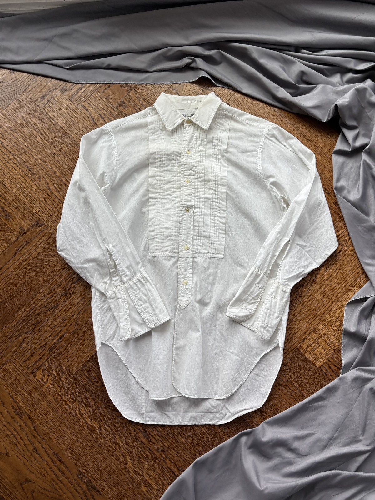 Arrow × Van Heusen × Vintage 1960s Dress Shirt Vintage Tooke Bros Canada Ruffle Formal US Size 38S - 1 Thumbnail