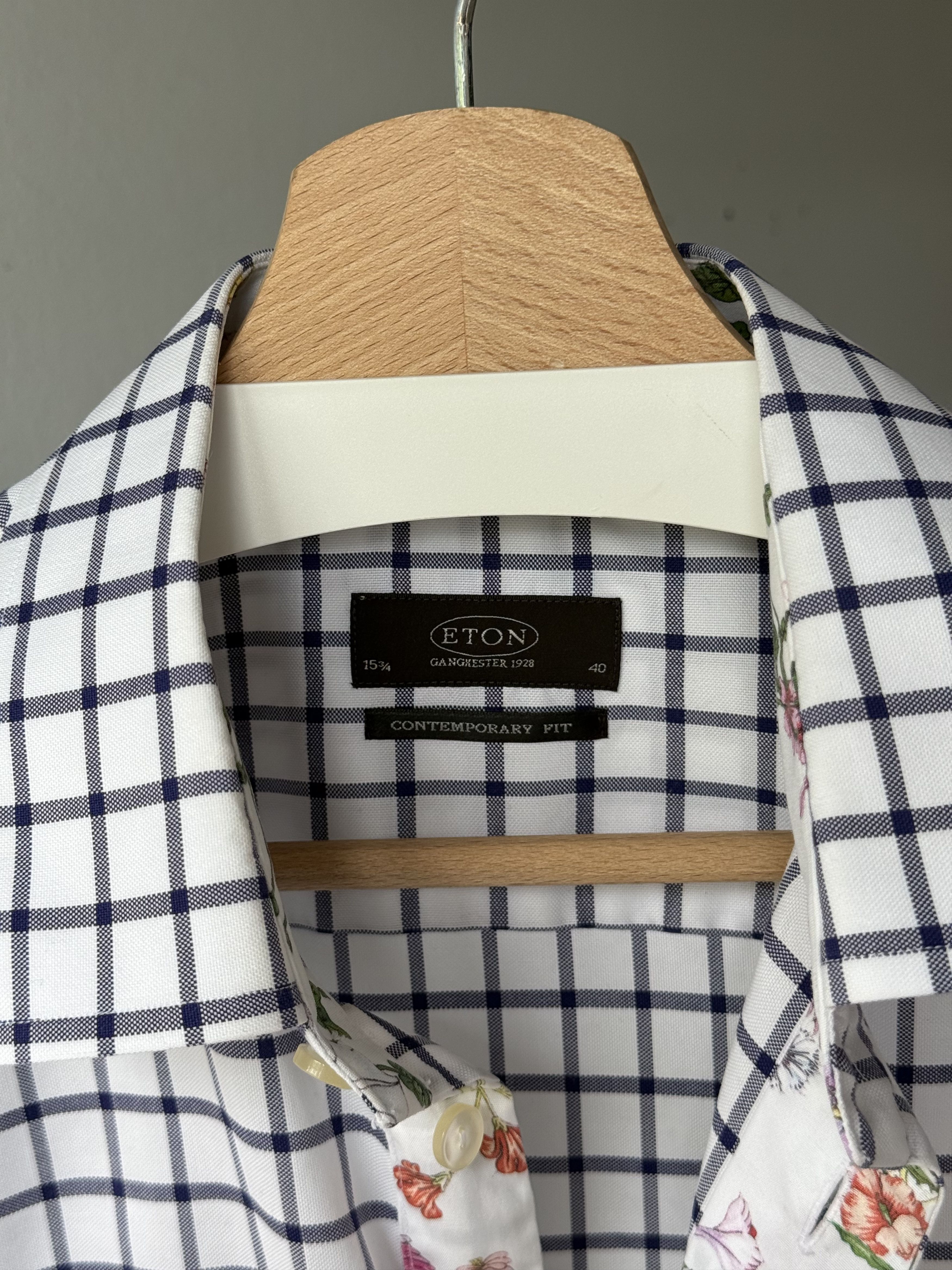 Eton Eton Ganghester 1928 Contemporary Fit Plaid Floral S/S Shirt Size US M / EU 48-50 / 2 - 13 Thumbnail