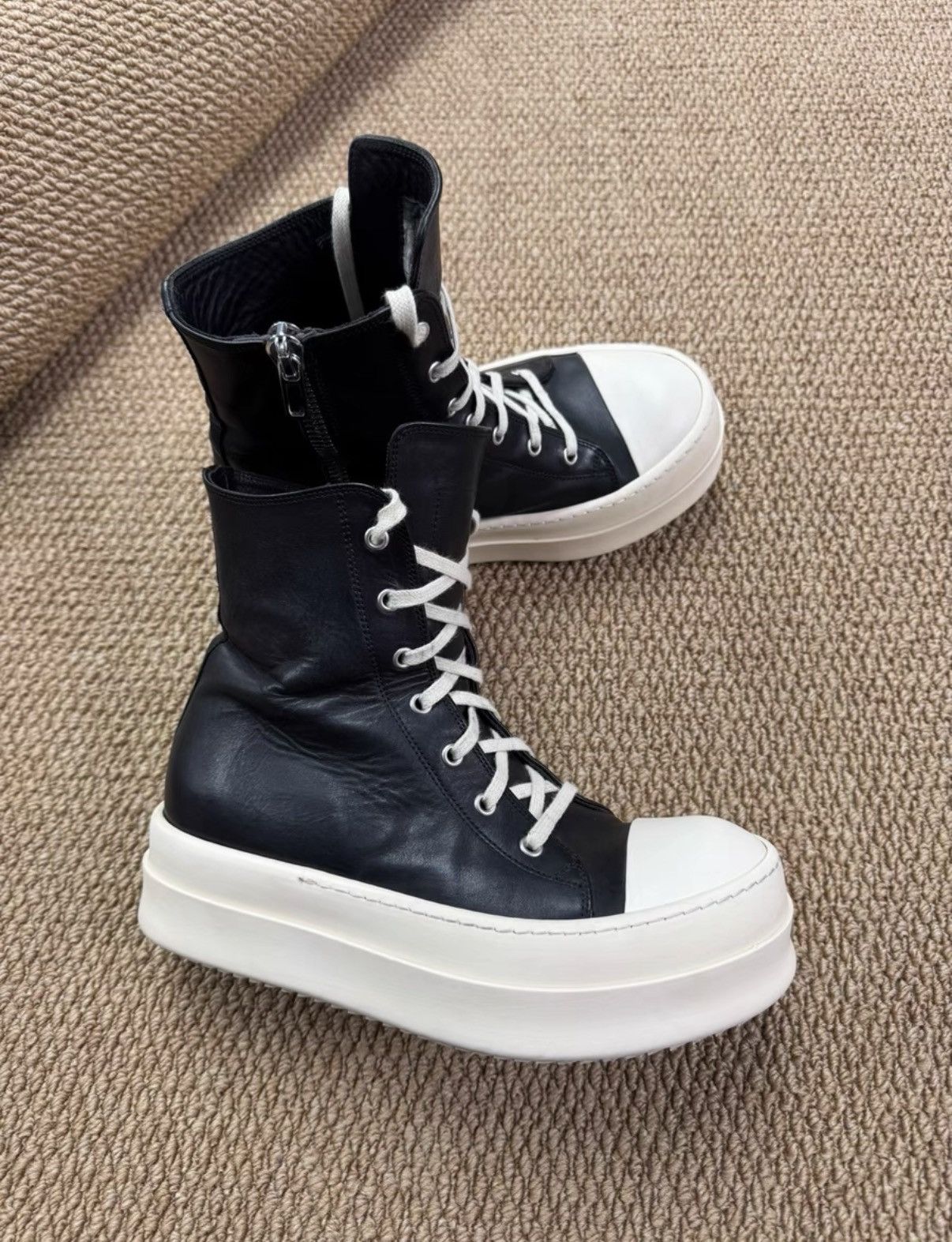 Rick Owens Rick Owens Main Line Luxor Leather Platform Sneakers K37 Size US 6.5 / EU 39-40 - 5 Thumbnail