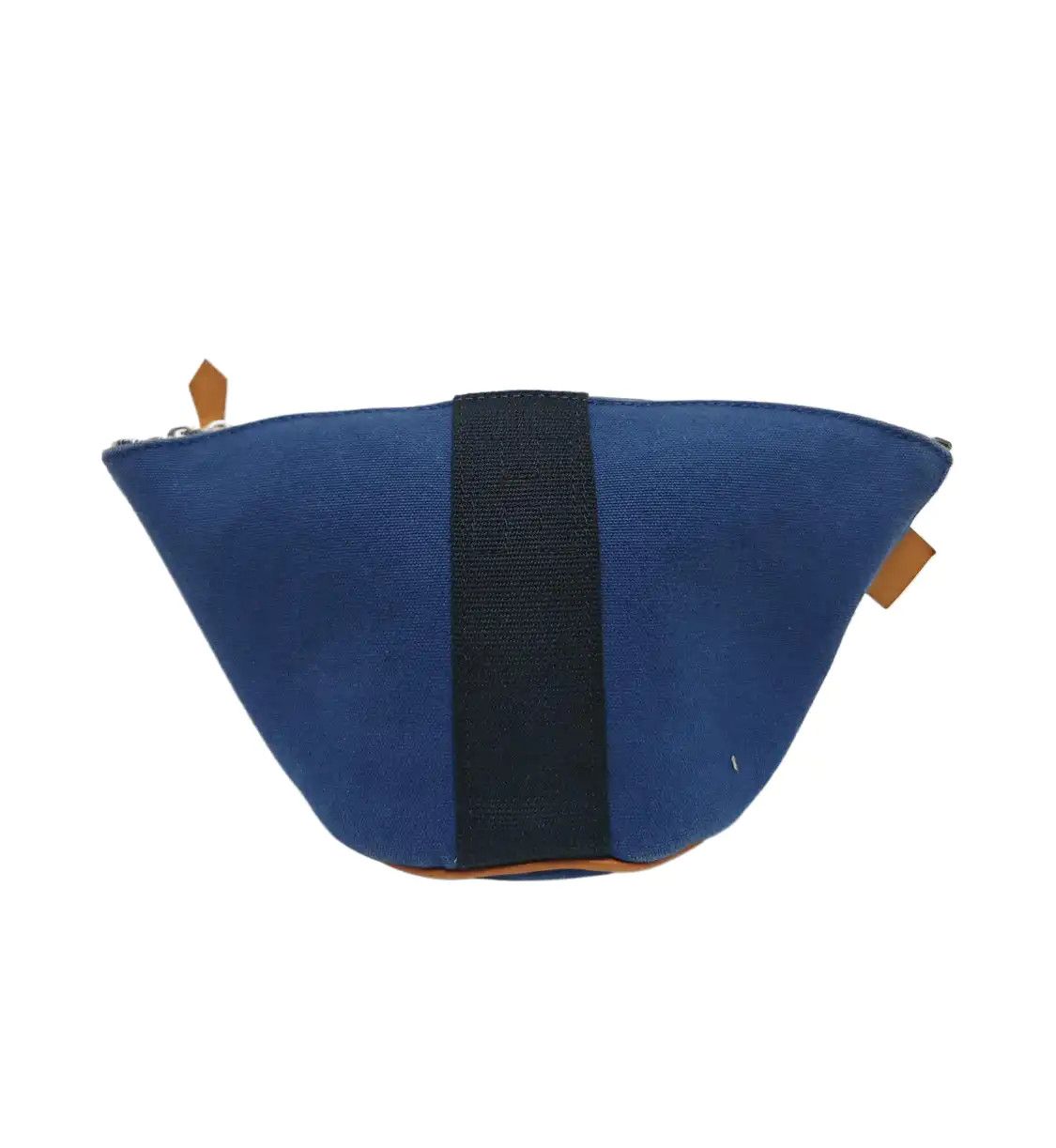 Hermes Hermes Saxo mini Bleu Saphir canvas clutch silver hardware Size ONE SIZE - 1 Thumbnail