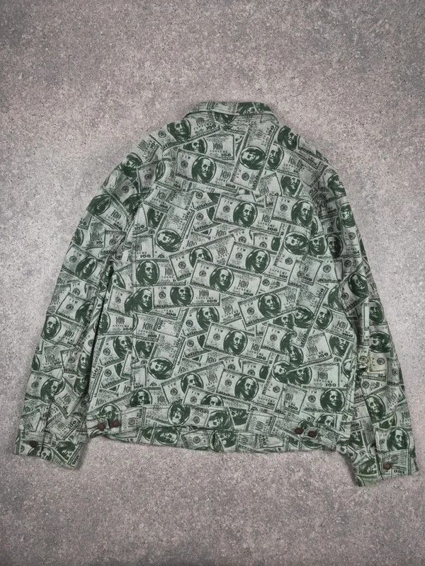 Supreme Supreme Men's Green 100 Dollar Bill Denim Trucker Jacket XL Size US XL / EU 56 / 4 - 2 Thumbnail