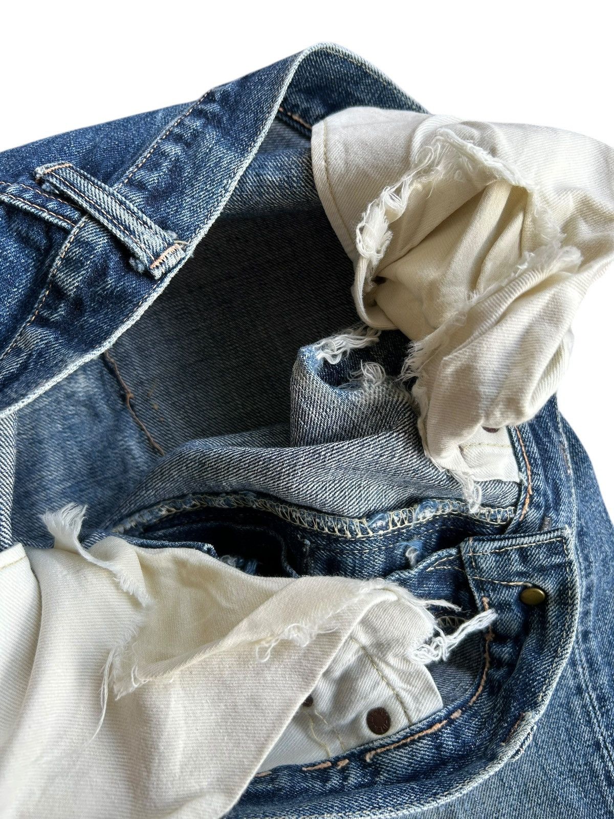 Japanese Brand × Kapital × Vintage Denime Selvedge Distressed Faded Denim Jeans Size US 32 / EU 48 - 13 Thumbnail