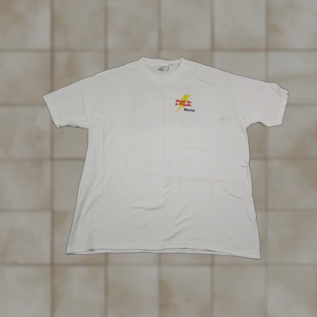 Hanes VINTAGE Hanes Shirt Adult L White ASIC in a Flash Actel FPGA Single Stitch Y2K Outdoor 90s Mens Shirt Size US L / EU 52-54 / 3 - 1 Thumbnail