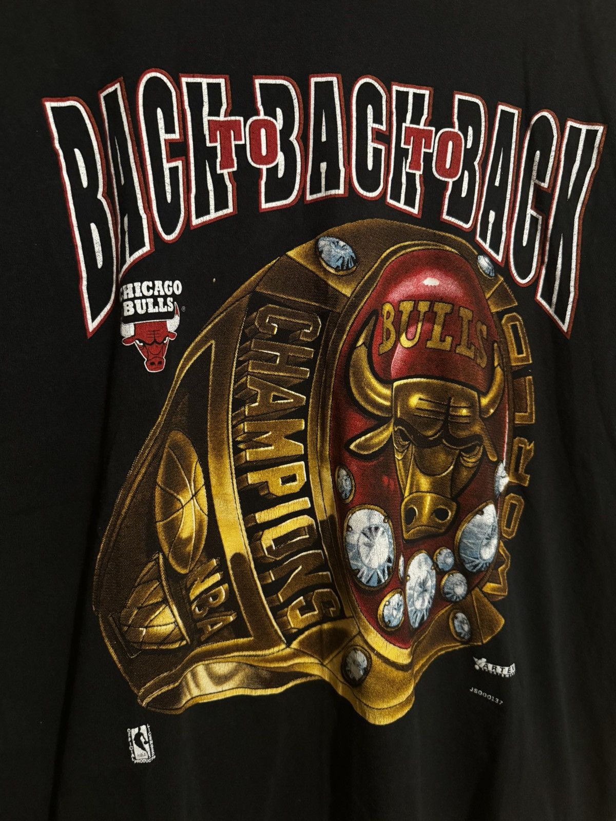 NBA 90s Chicago bulls back to back championship tee Size US XL / EU 56 / 4 - 2 Thumbnail