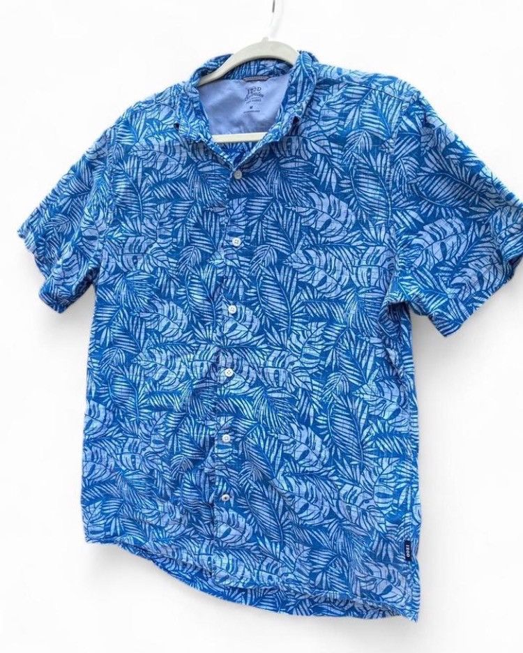 Izod Izod Saltwater Blue Leaf Pattern Button-Up Shirt Size M Size US M / EU 48-50 / 2 - 3 Thumbnail