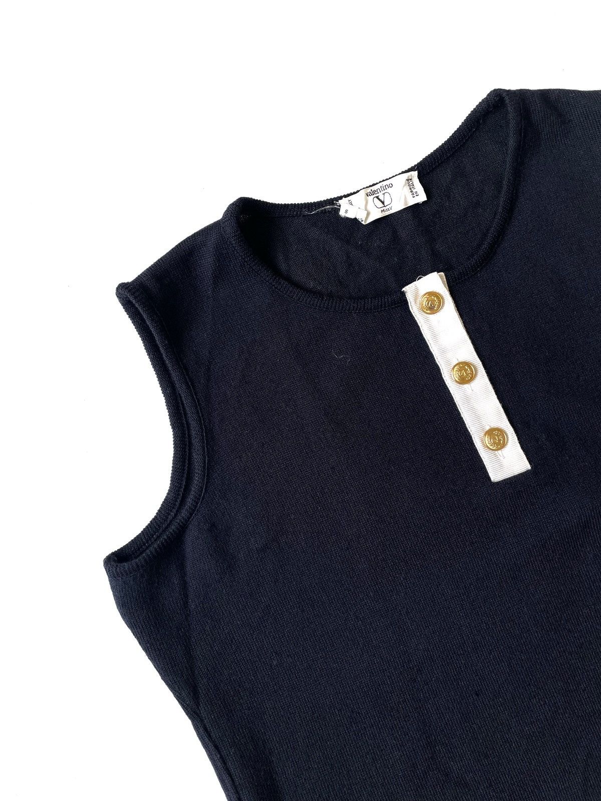 Valentino × Vintage Valentino Miss V Vintage Wool Vest Made Italy Gold Button S Size S / US 4 / IT 40 - 2 Thumbnail