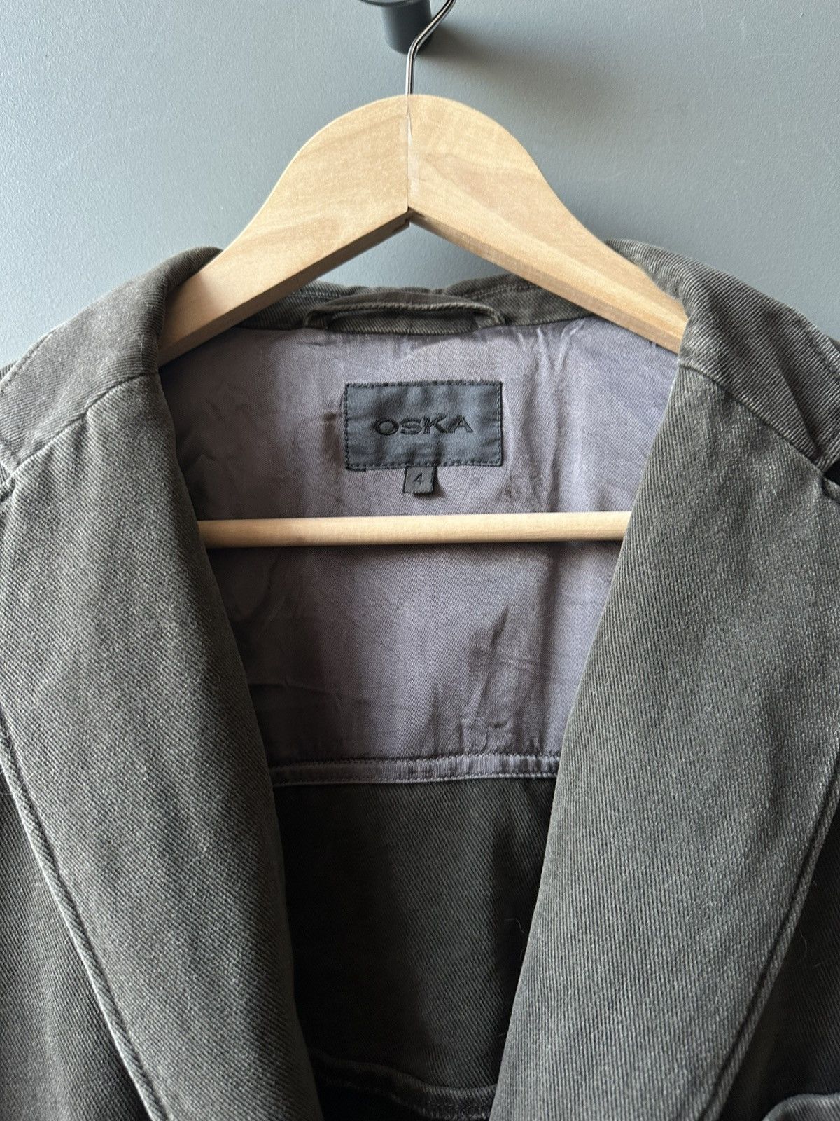 Japanese Brand Oska Faded Green Avant-garde Blazer Size 4 Size 50R - 3 Thumbnail