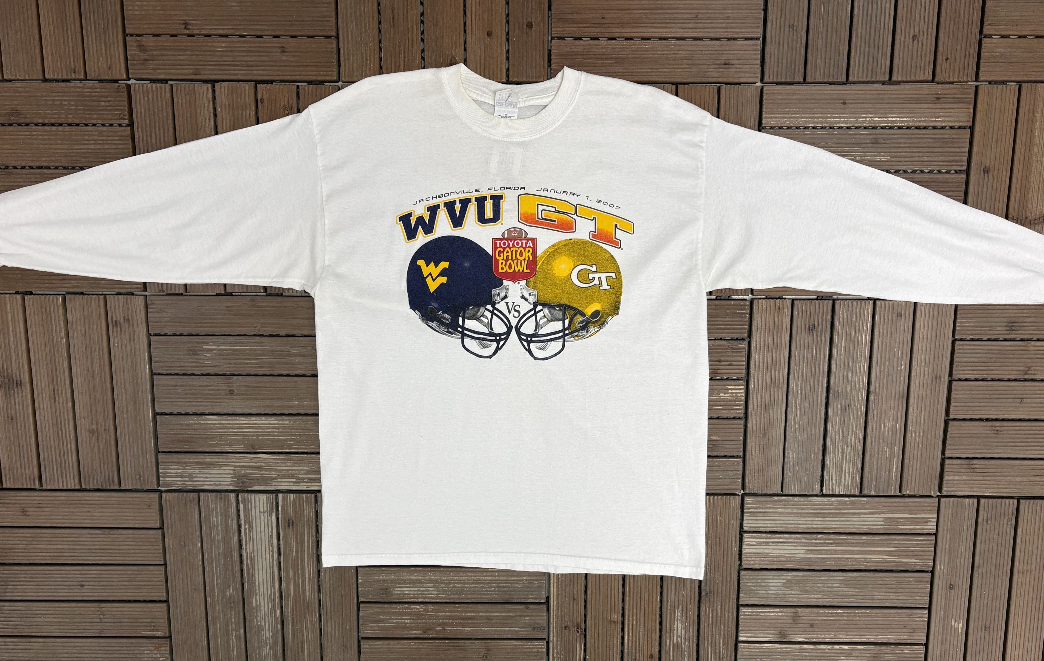 Vintage West Virginia vs. Georgia Tech Gator Bowl Vintage Tee Size US XL / EU 56 / 4 - 5 Thumbnail