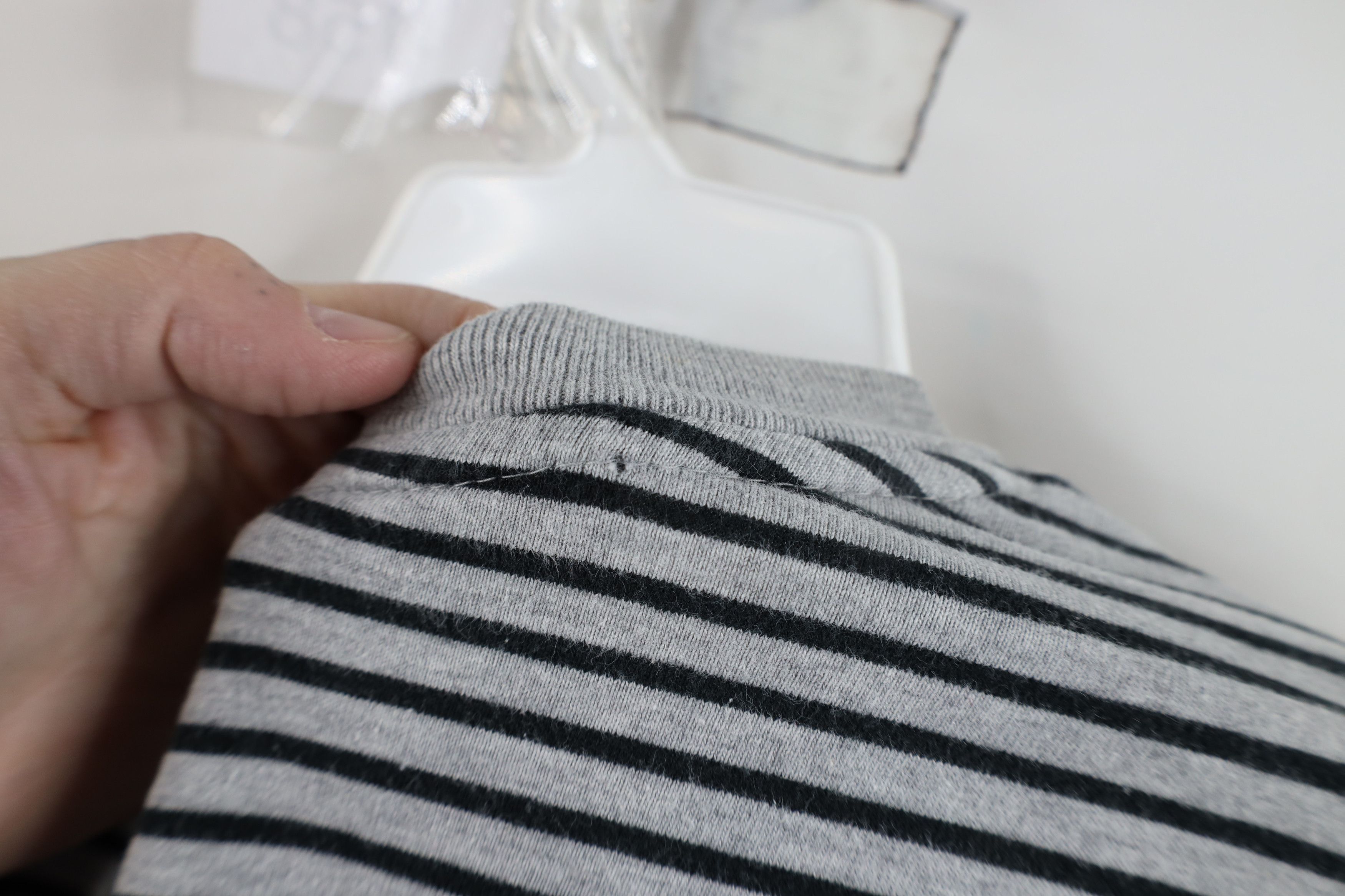 Vintage Vintage 90s Streetwear Striped Short Sleeve T-Shirt Gray Size US XXL / EU 58 / 5 - 8 Thumbnail