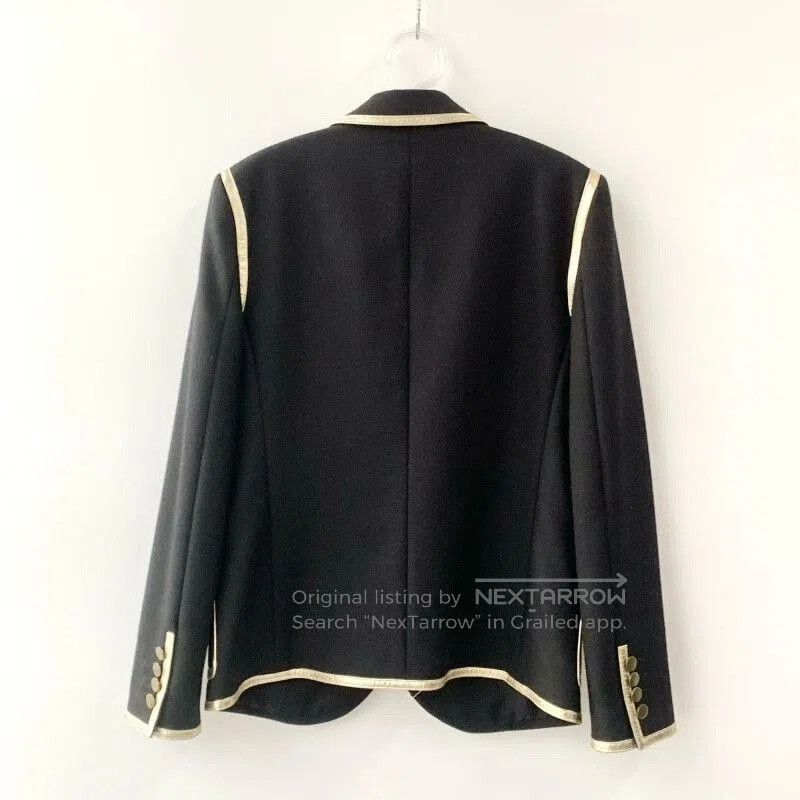 Saint Laurent Paris Saint Laurent Black Gold Trim Blazer. Size S / US 4 / IT 40 - 2 Thumbnail