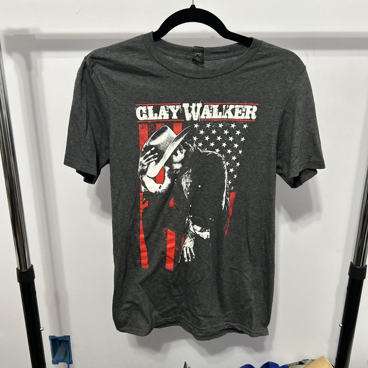 Other Clay Walker Gray American Flag Tshirt Size Small - "Daniel" Size S / US 4 / IT 40 - 2 Thumbnail