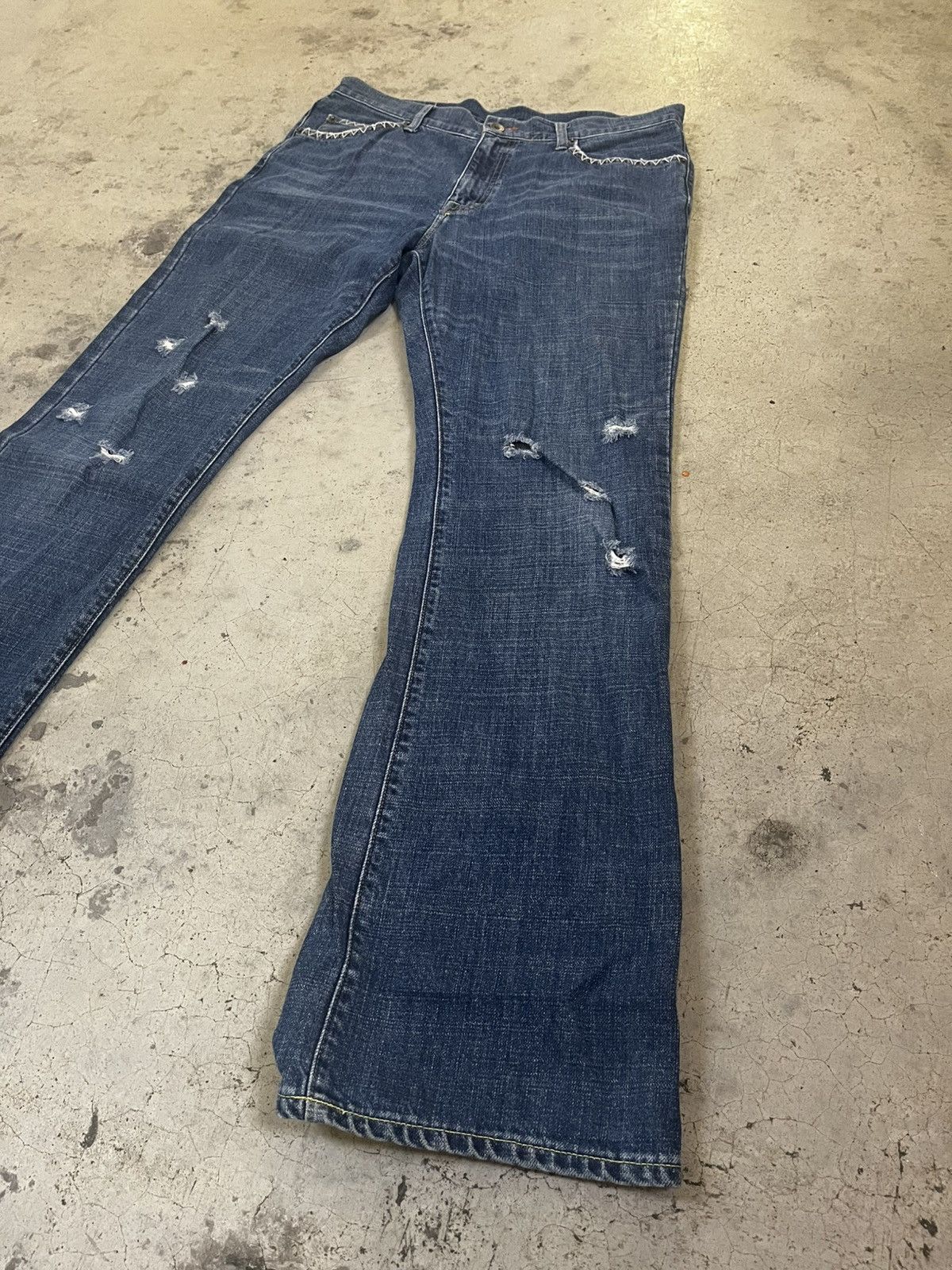 Japanese Brand × Uniqlo × Vintage Flared Jeans Uniqlo Japan Size US 34 / EU 50 - 3 Thumbnail