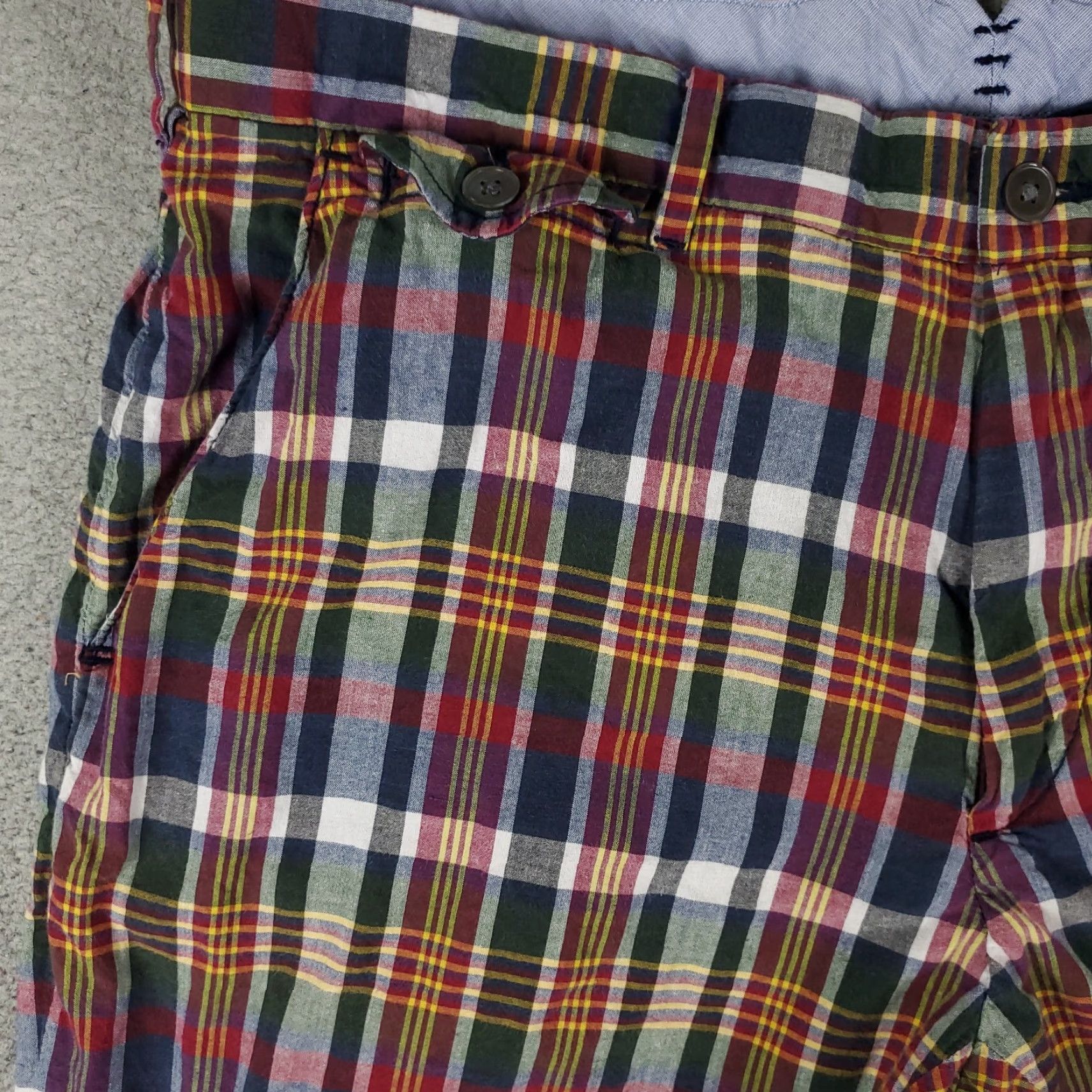 Ralph Lauren VINTAGE Ralph Lauren Men Shorts Casual Flat Front Chino Size 35 Blue Red Plaid Classic Size US 35 - 2 Thumbnail