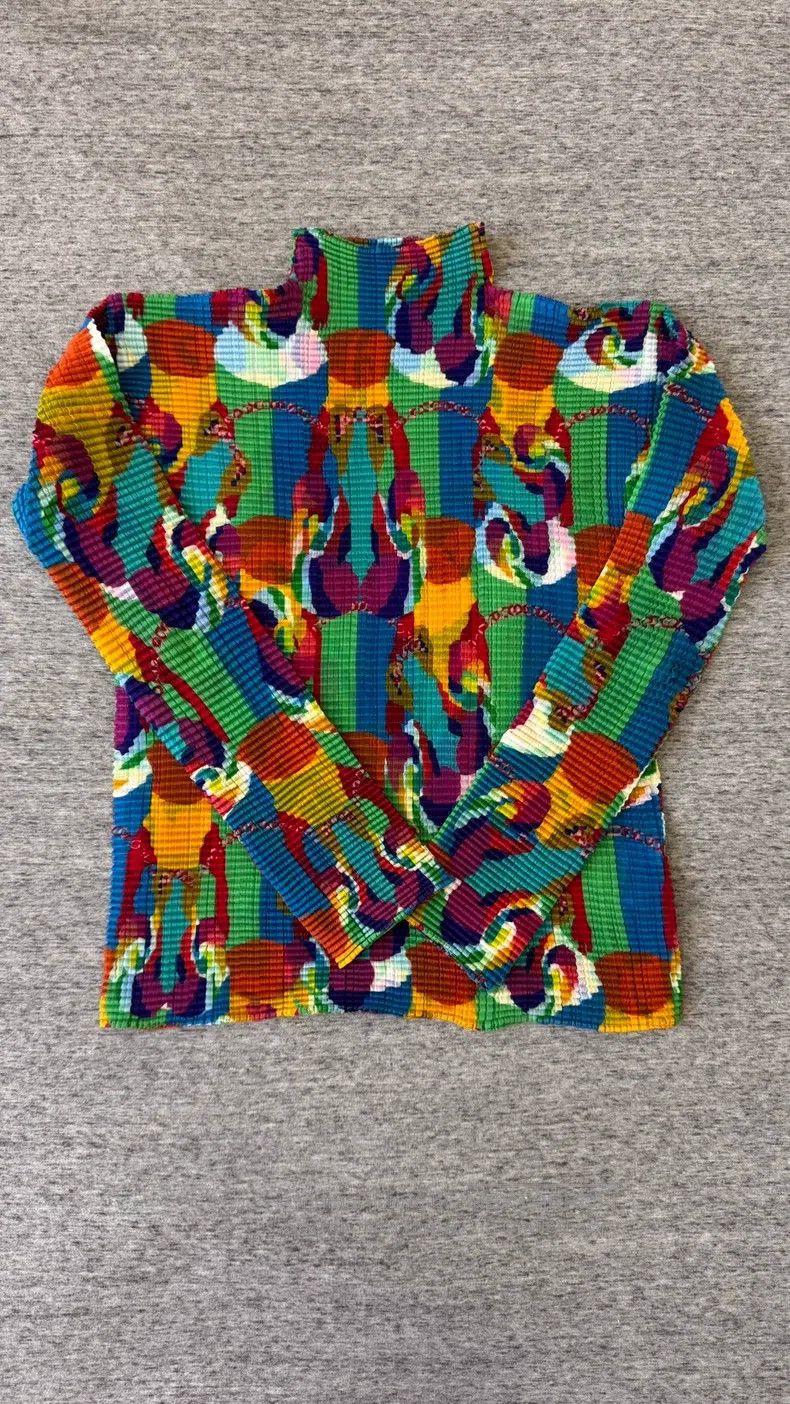 Issey Miyake Issey Miyake Colorful Turtleneck Top Size M / US 6-8 / IT 42-44 - 5 Thumbnail