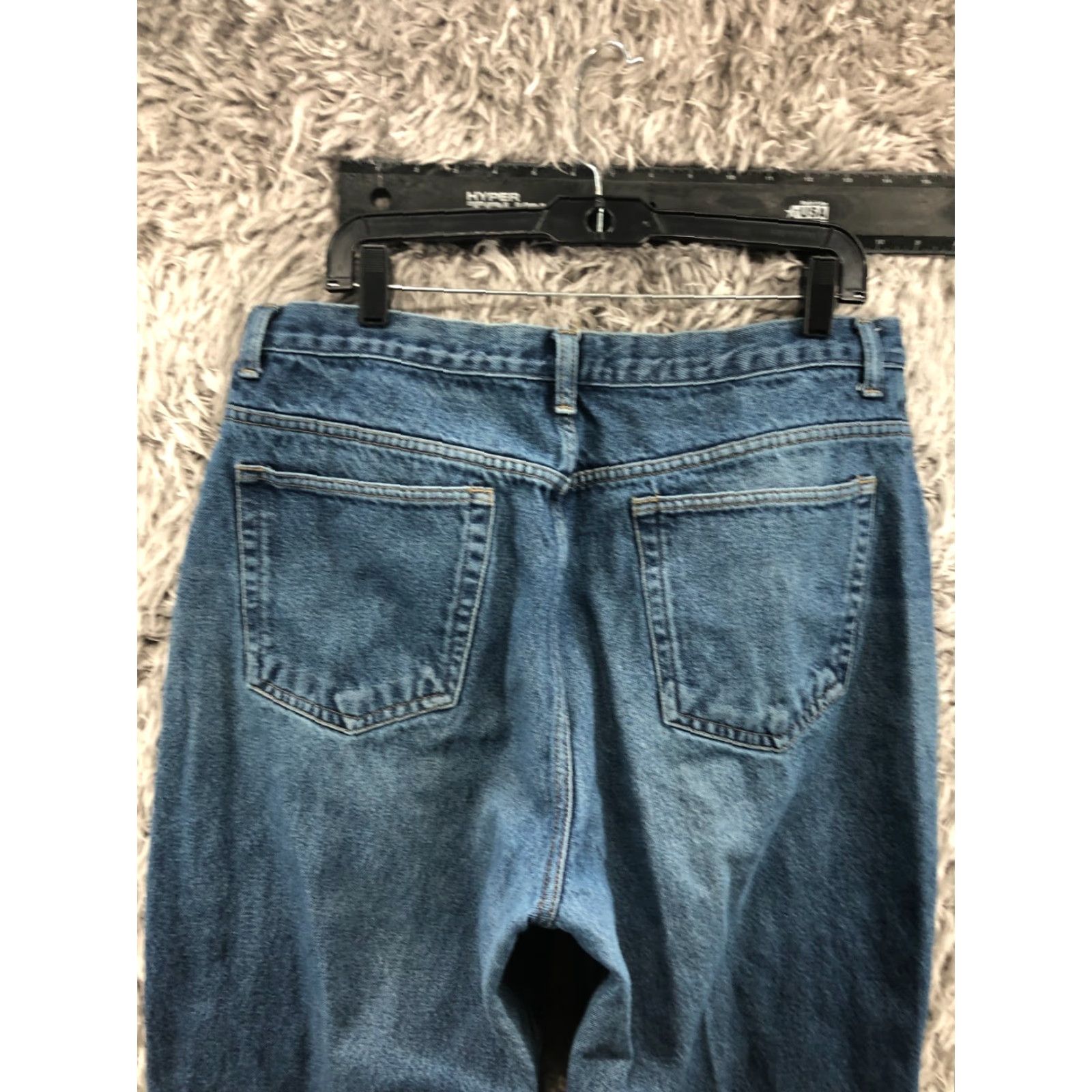 Vintage Natural Reflections Jeans Womens Regular Tapered Blue 18 Medium Wash Pocket 5-Pocket Denim Cotton Zip Button Belt Loops Inseam 31 High Rise Jeans Size 40" / US 18 - 7 Thumbnail