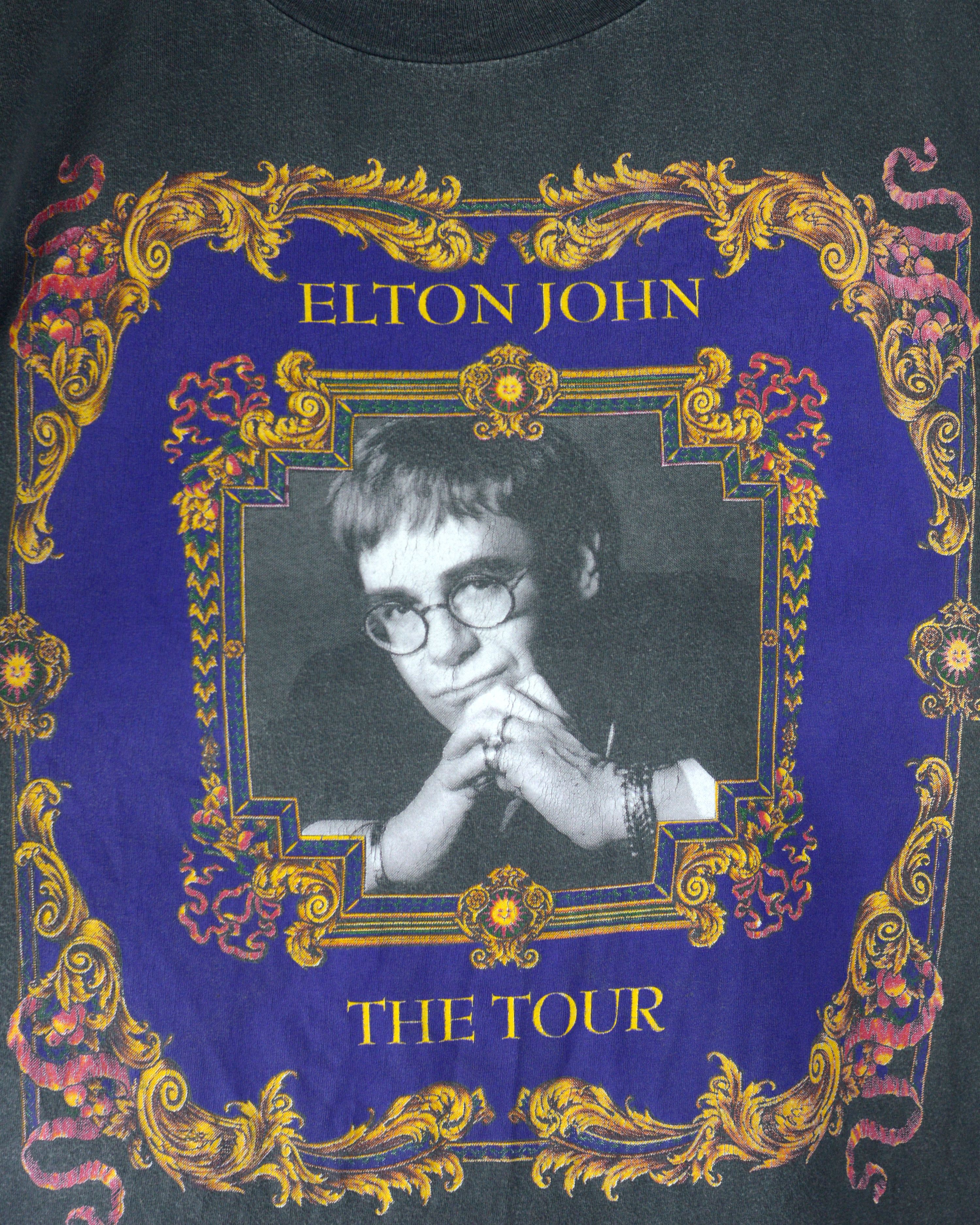 Vintage Vintage Elton John Gianni Versace The Tour 1992 t shirt Size US XL / EU 56 / 4 - 3 Thumbnail