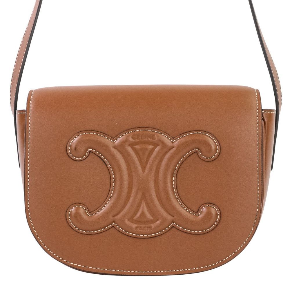 Celine Celine Celine Folco Cuir Triomphe Calfskin Shoulder Bag Leather Shoulder Bag DUTY FREE for USA Size ONE SIZE - 1 Thumbnail