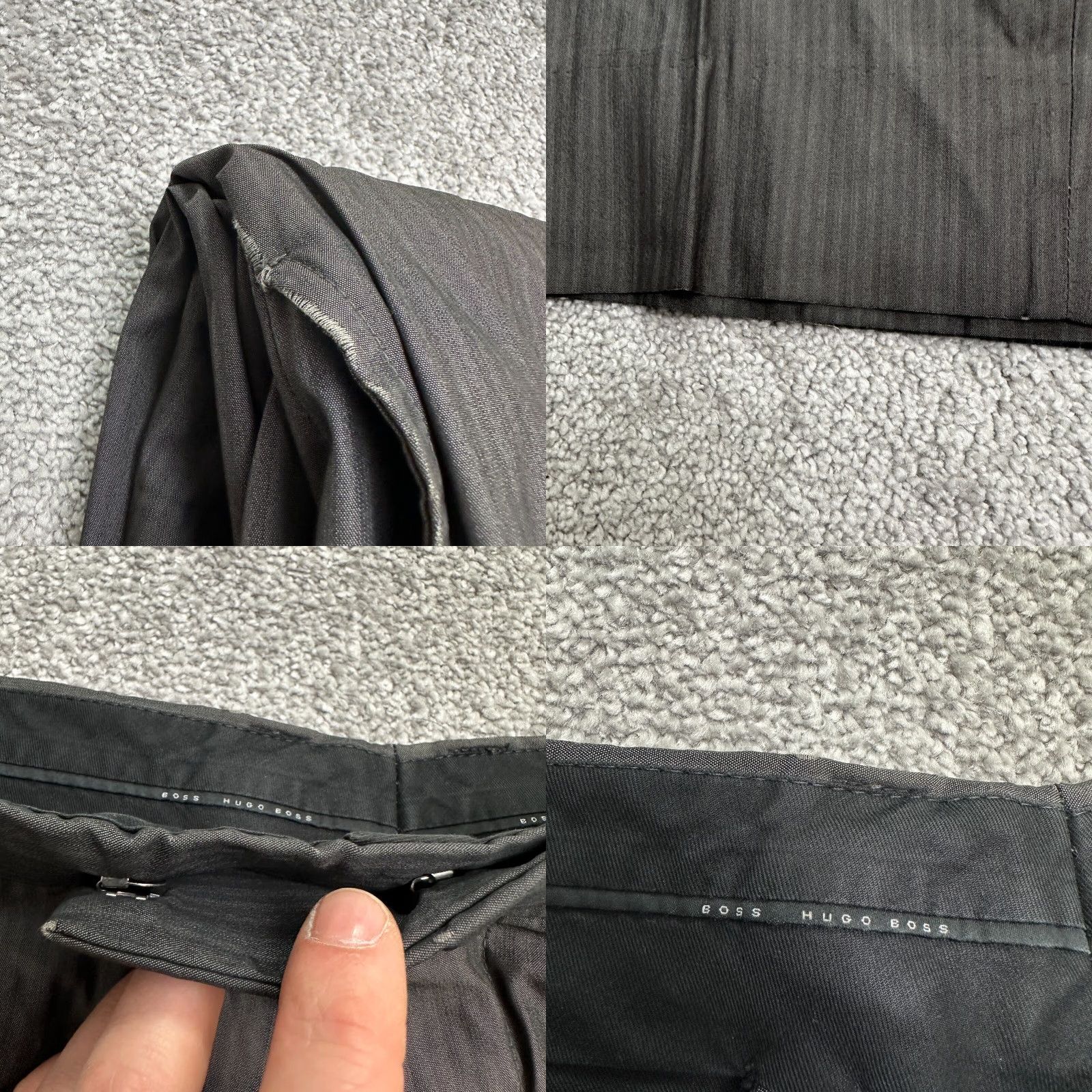 Hugo Boss Hugo Boss Dress Pants Mens 34x34 Gray Straight Flat Front Workwear Business Dress Pants Size US 34 / EU 50 - 8 Thumbnail
