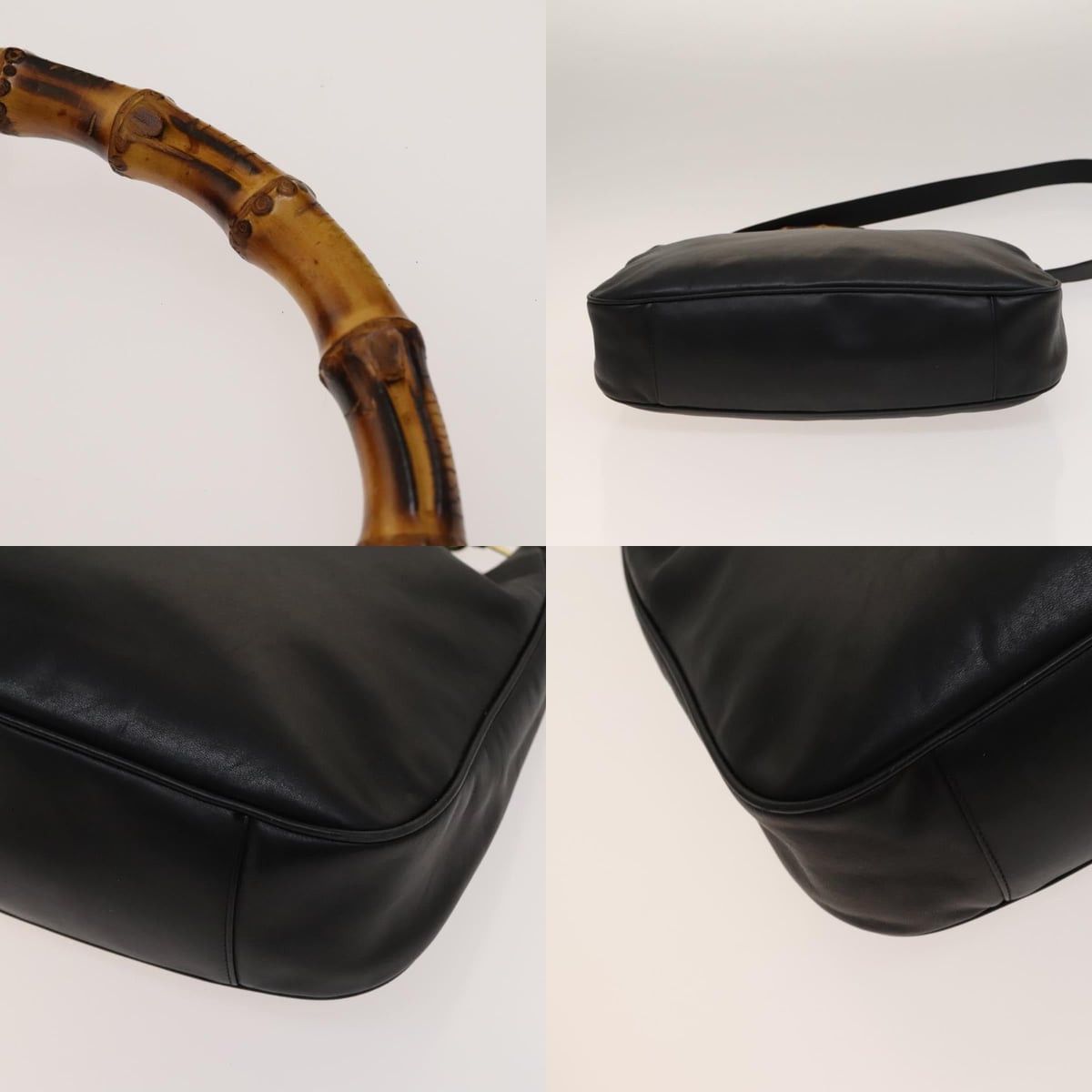 Gucci GUCCI Bamboo Hand Bag Leather Black Gold 001 1781 1577 0 Size ONE SIZE - 10 Thumbnail