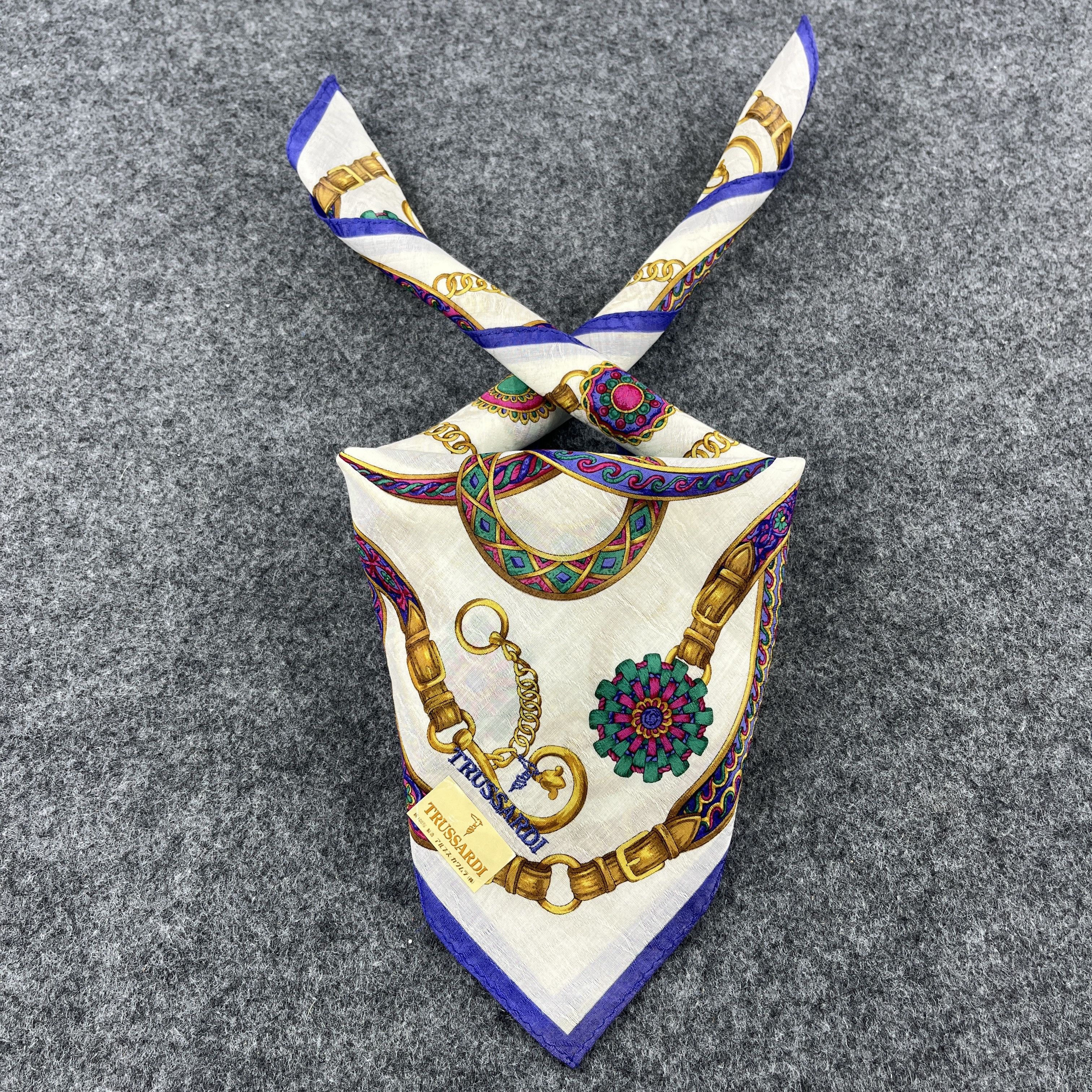 Trussardi × Vintage Trussardi Handkerchief / Bandana / Neckerchief B377 Size ONE SIZE - 3 Thumbnail