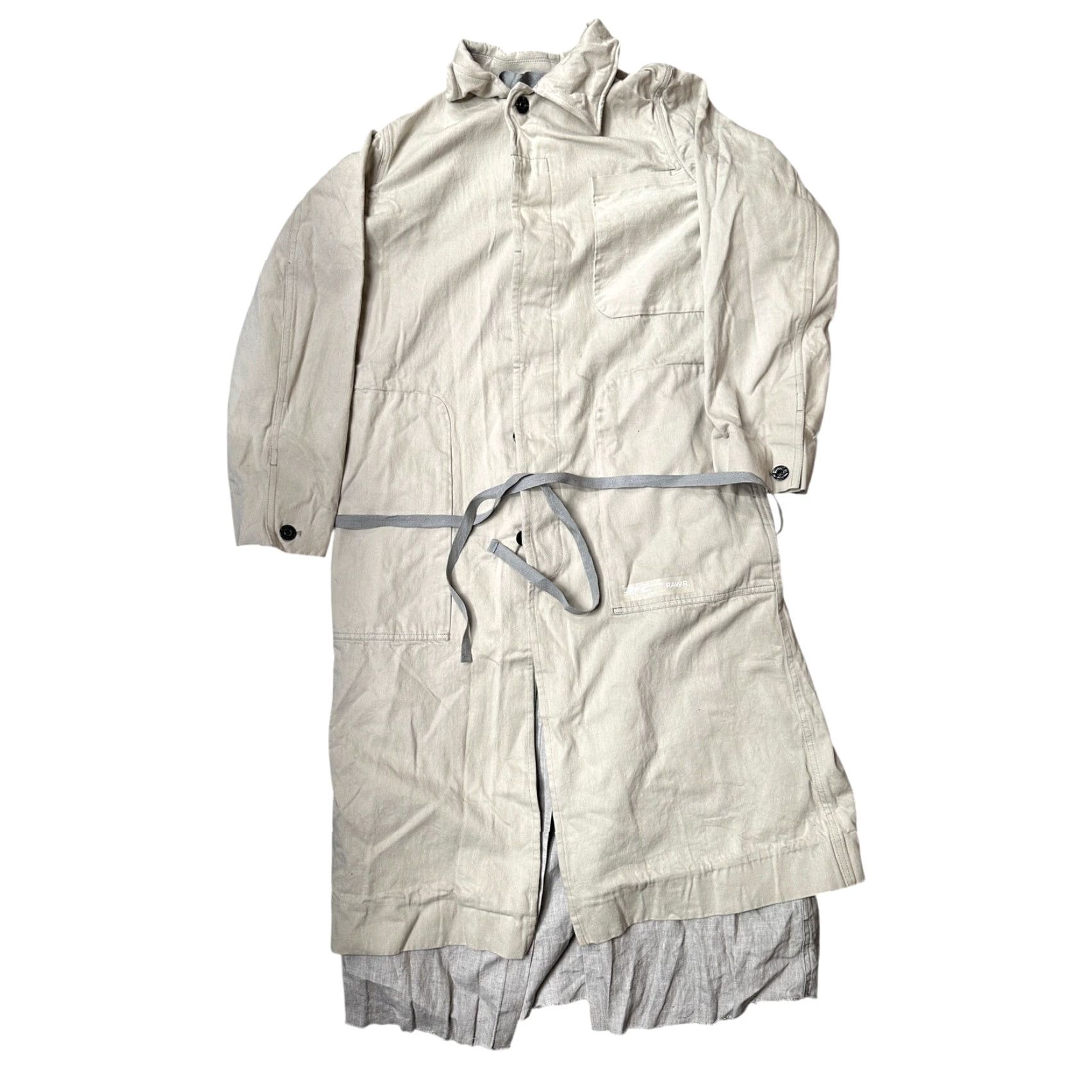 G-Star G-Star Raw Research GSRR Selvedge Dust Coat Womens Large D19098-C671-150 Beig e Overcoat Coat Linen Inner New title Size L / US 10 / IT 46 - 2 Thumbnail