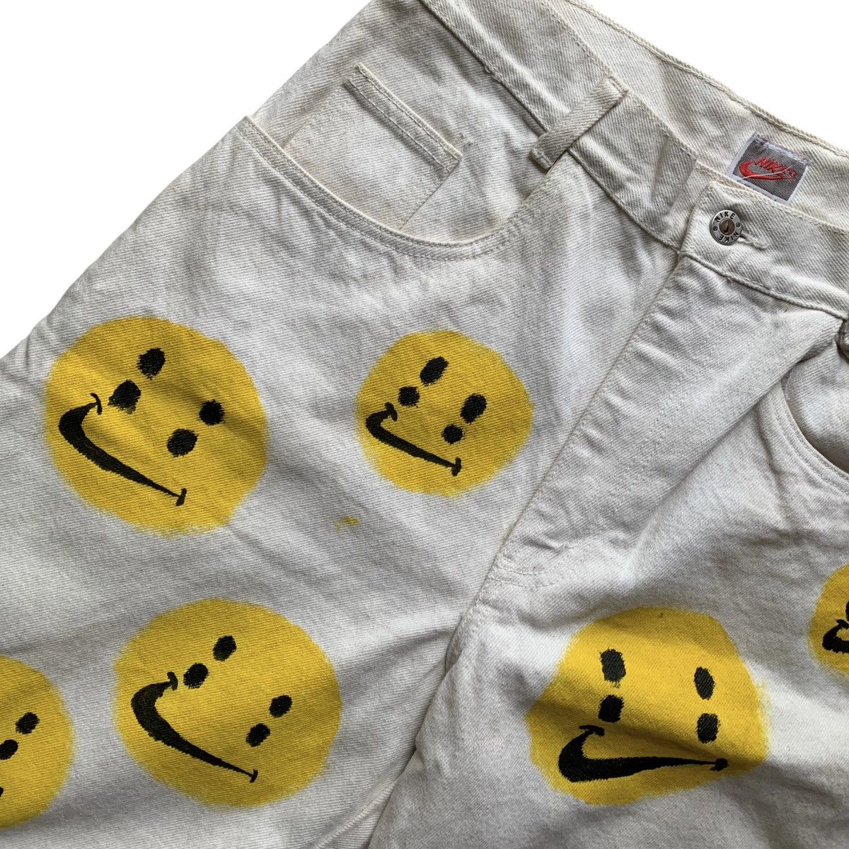 Nike × Vintage Nike Custom Painted Smile Short Carpenter Pants Size US 30 / EU 46 - 3 Thumbnail