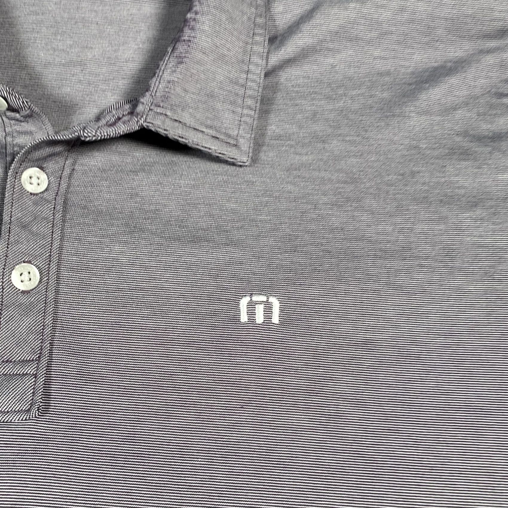 TravisMathew VINTAGE Travis Mathew Polo Shirt Mens 2XL Purple Micro Stripe Golf Stretch Logo Size US XXL / EU 58 / 5 - 4 Thumbnail
