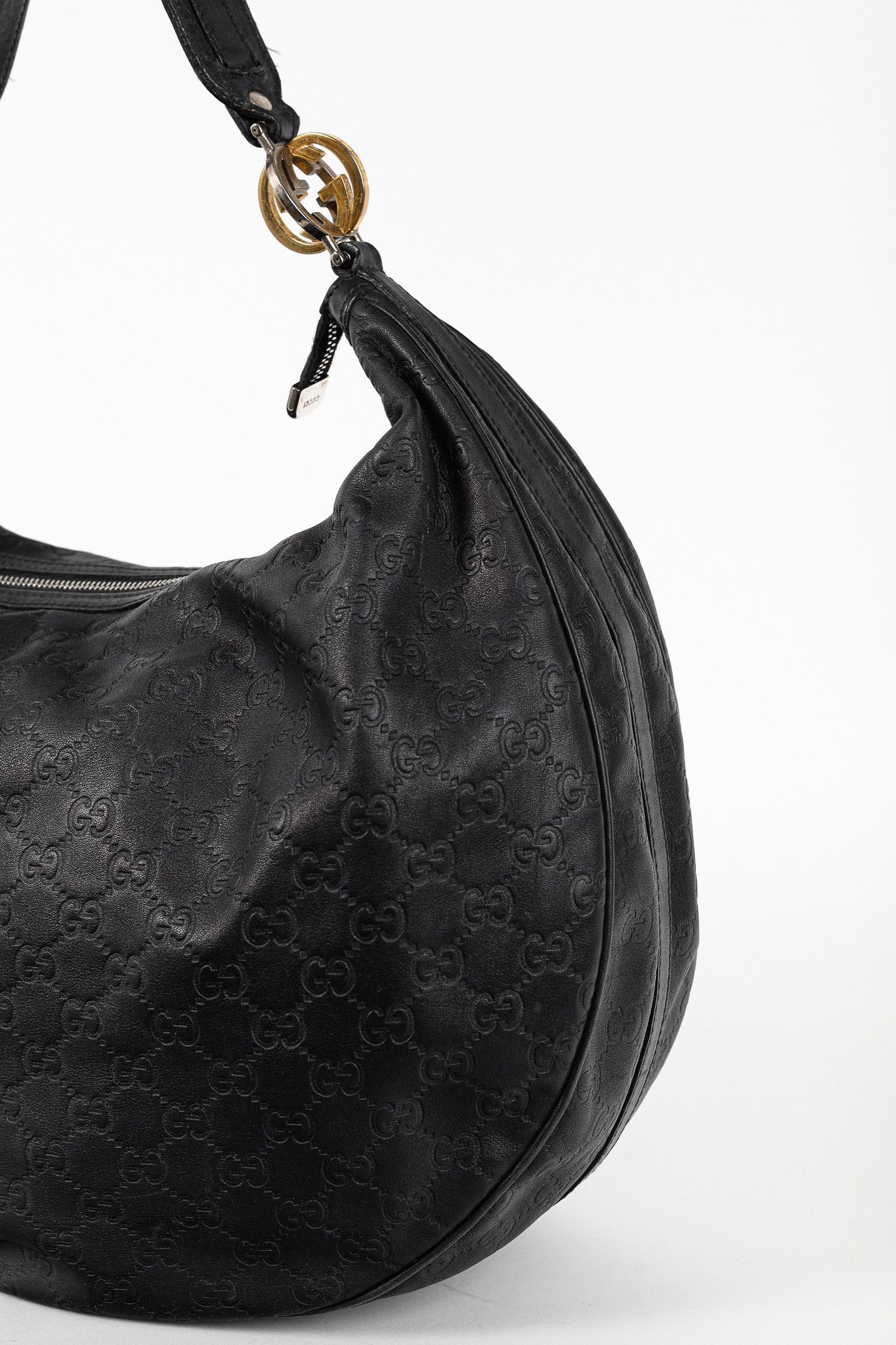 Gucci Gucci GG Twins Black Guccissima Leather Large Hobo Size ONE SIZE - 8 Thumbnail