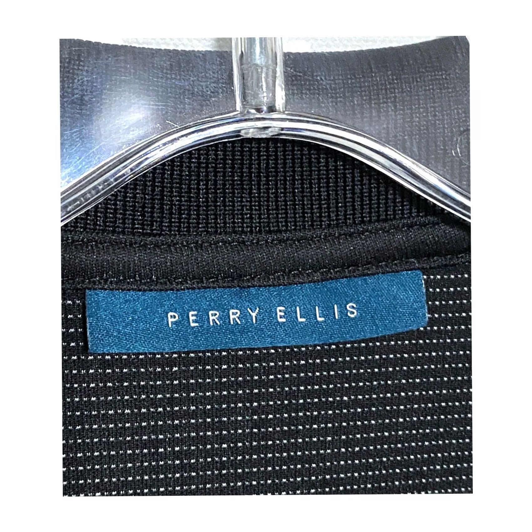Perry Ellis Perry Ellis Polo Shirt Polka Dot Black Mens L Golf Casual Preppy Shirt Polo Short Sleeve 44in Chest Pullover Buttonless Size US L / EU 52-54 / 3 - 6 Thumbnail