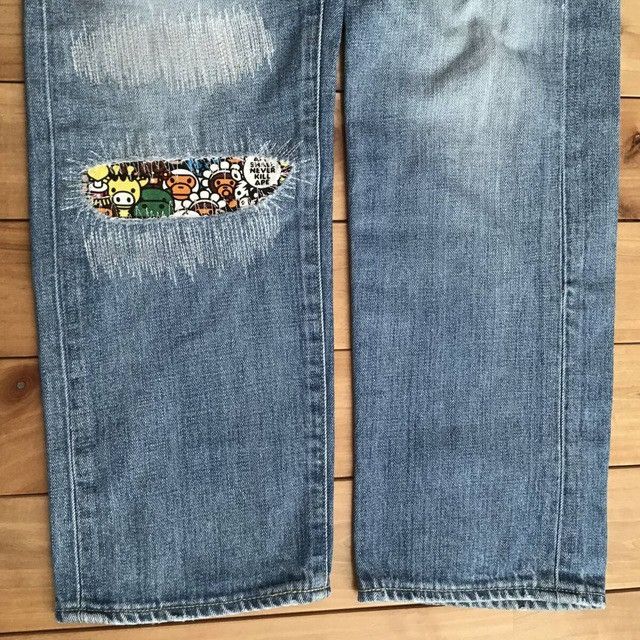 Bape × Nigo BAPE MILO Animal Safari DAMAGED DENIM PANTS APE NIGO ★size S Size US 30 / EU 46 - 7 Thumbnail