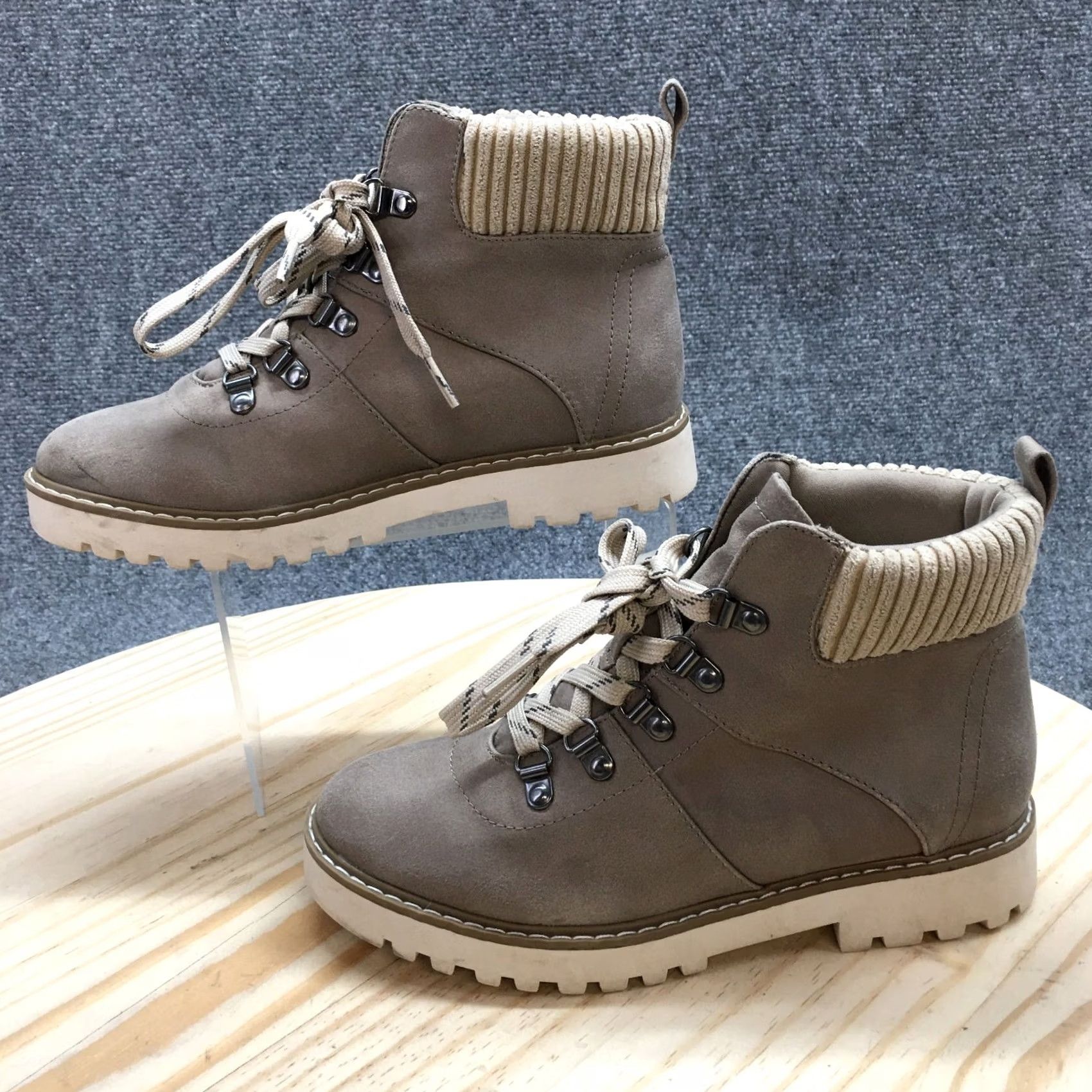 Vintage Cliffs by White Mountain Boots Womens Connie Combat Brown Lace Up Ankle Top 6.5M Casual Shoes Vintage No Size M / US 6-8 / IT 42-44 - 3 Thumbnail