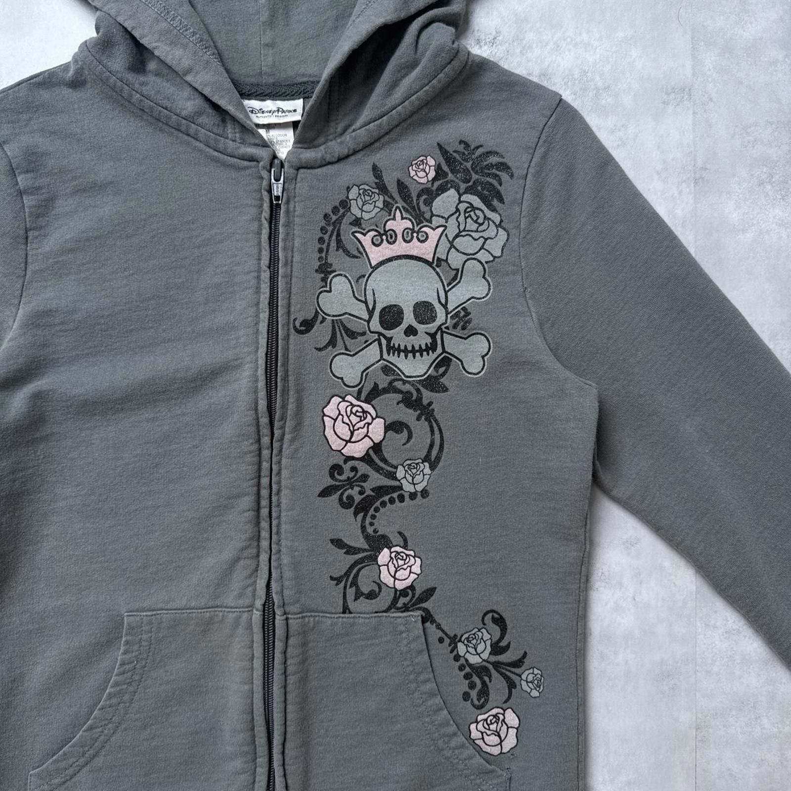 Disney Y2K Disneyland Gray Skull Jacket Size M / US 6-8 / IT 42-44 - 2 Thumbnail