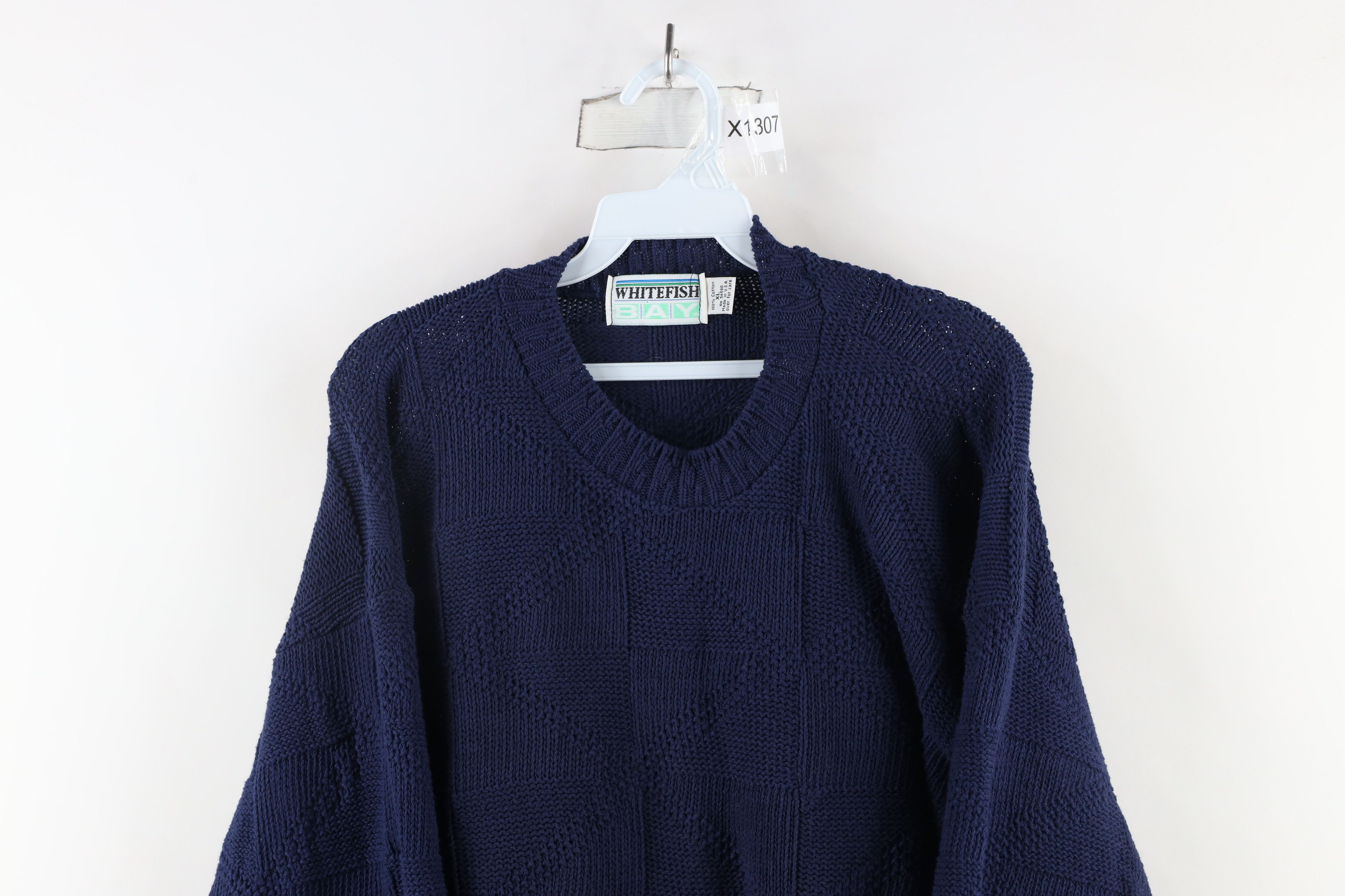 Vintage Vintage 90s Streetwear Cotton Knit Grandpa Sweater USA Size US XL / EU 56 / 4 - 2 Thumbnail