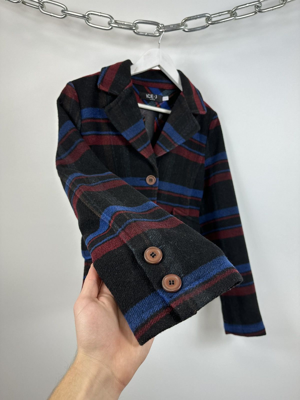 Iceberg Vintage 90s Iceberg Checkered Luxury Designer Blazer Jacket Size M / US 6-8 / IT 42-44 - 7 Thumbnail