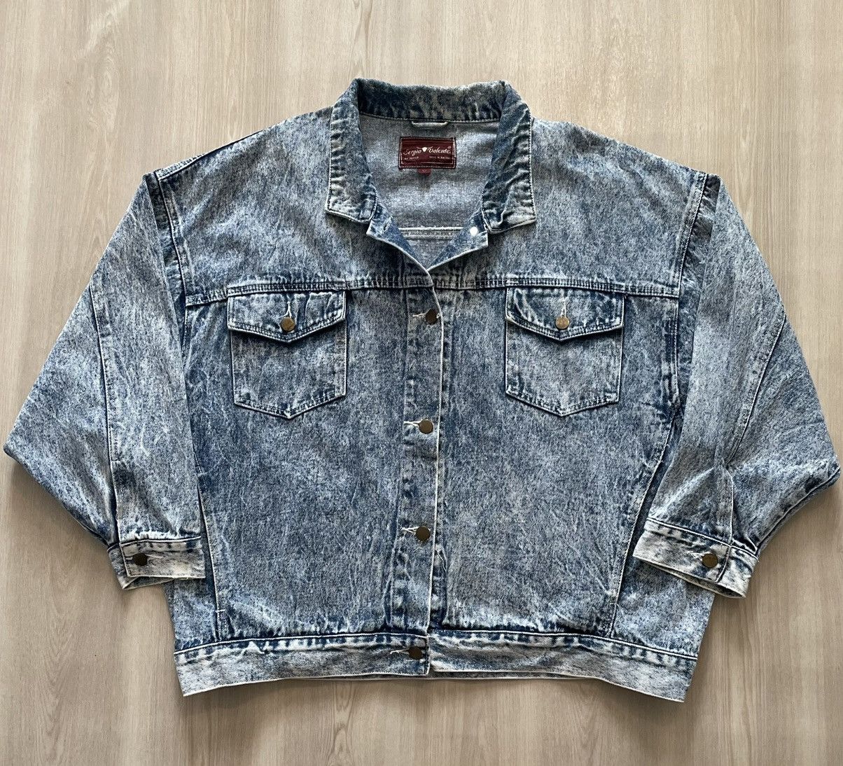 Vintage VTG 80s Sergio Valente Acid Washed Denim Trucker Sz 42 XL Size US XL / EU 56 / 4 - 1 Thumbnail