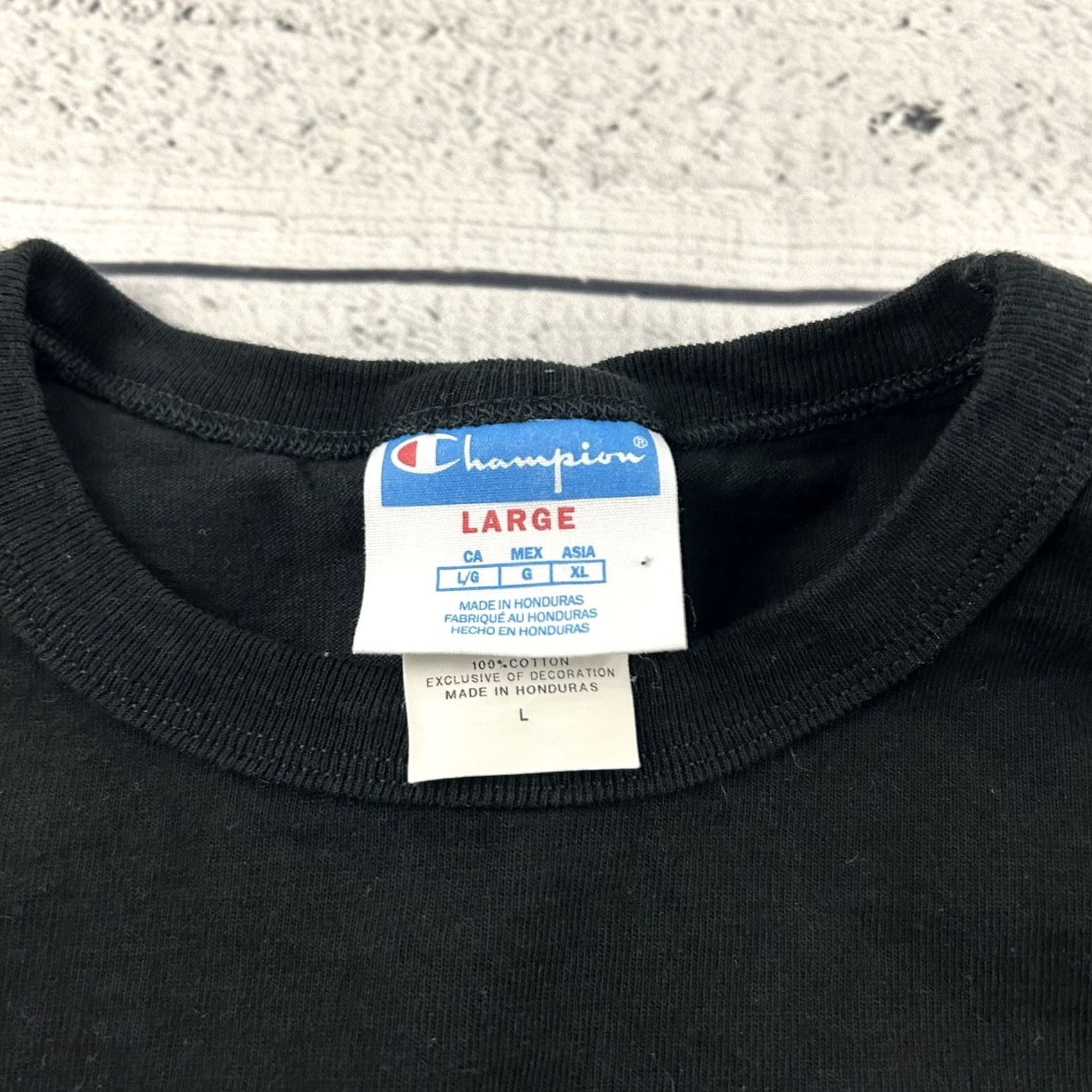 Champion Champion Fuzzy C Logo Long Sleeve T Shirt Mens Large Black Size US L / EU 52-54 / 3 - 2 Thumbnail