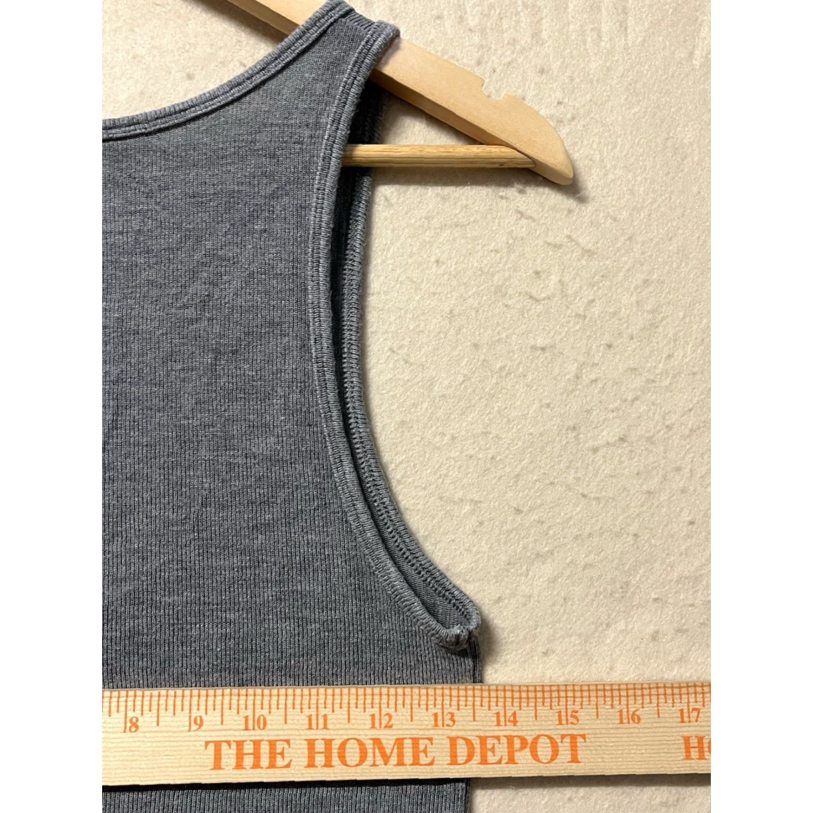 Vintage Aerie Tank Top Shirt Women S Gray Scoop Neck Cotton Blend Knit Sleeveless Pullover Basic Regular Summer Size S / US 4 / IT 40 - 3 Thumbnail