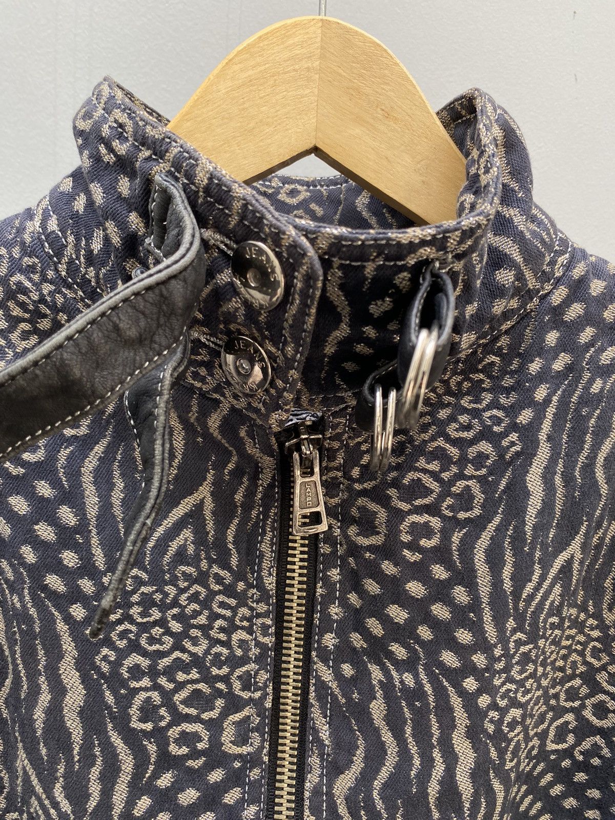 Krizia Uomo Krizia Jeans Leopard Pattern Mix Leather Jacket Boxy Fit Size US M / EU 48-50 / 2 - 5 Thumbnail