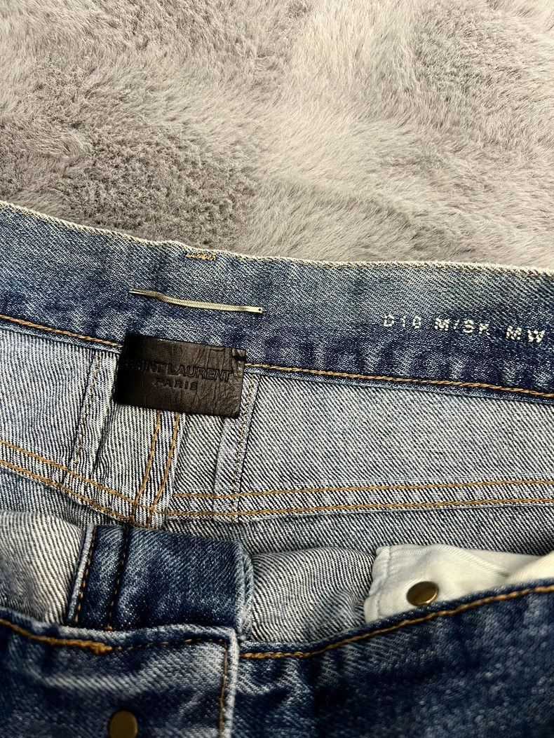 Saint Laurent Paris Saint Laurent Washed Blue Distressed Jeans Size US 31 - 3 Thumbnail